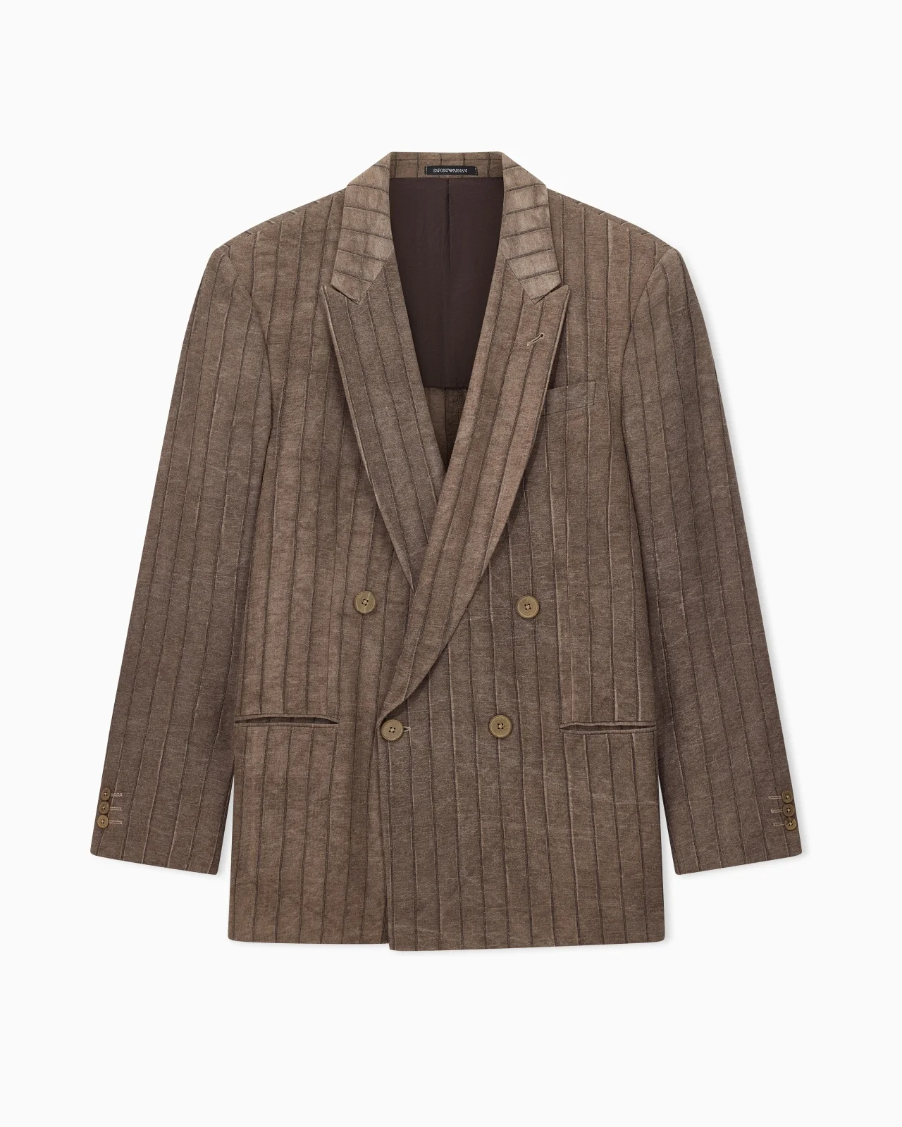 DOUBLE-BREASTED JACKET IN COLD-DYED CANNETÉ FABRIC - 1
