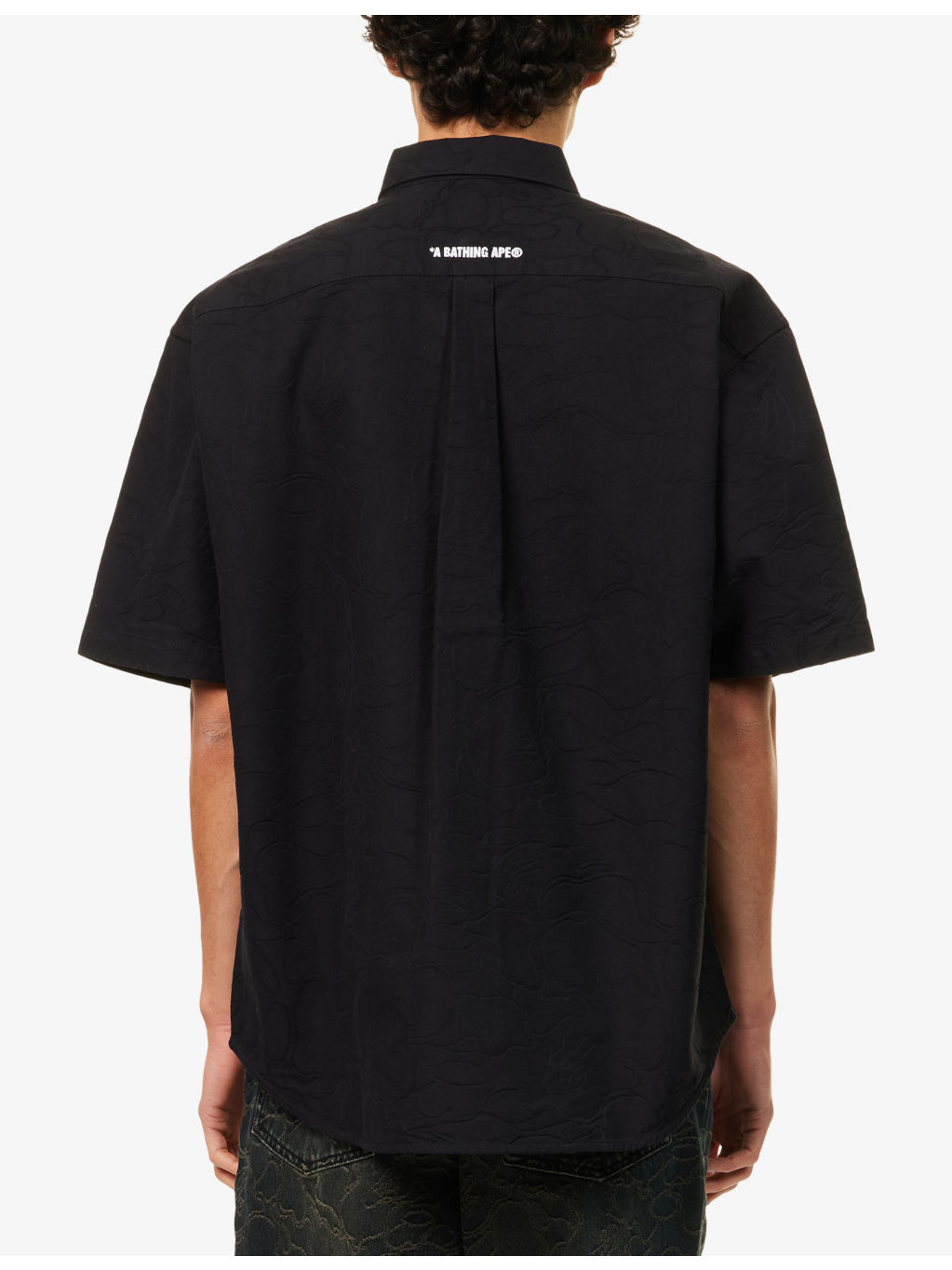 One Point Ape Head Jacquard Cotton Oxford Shirt - 4