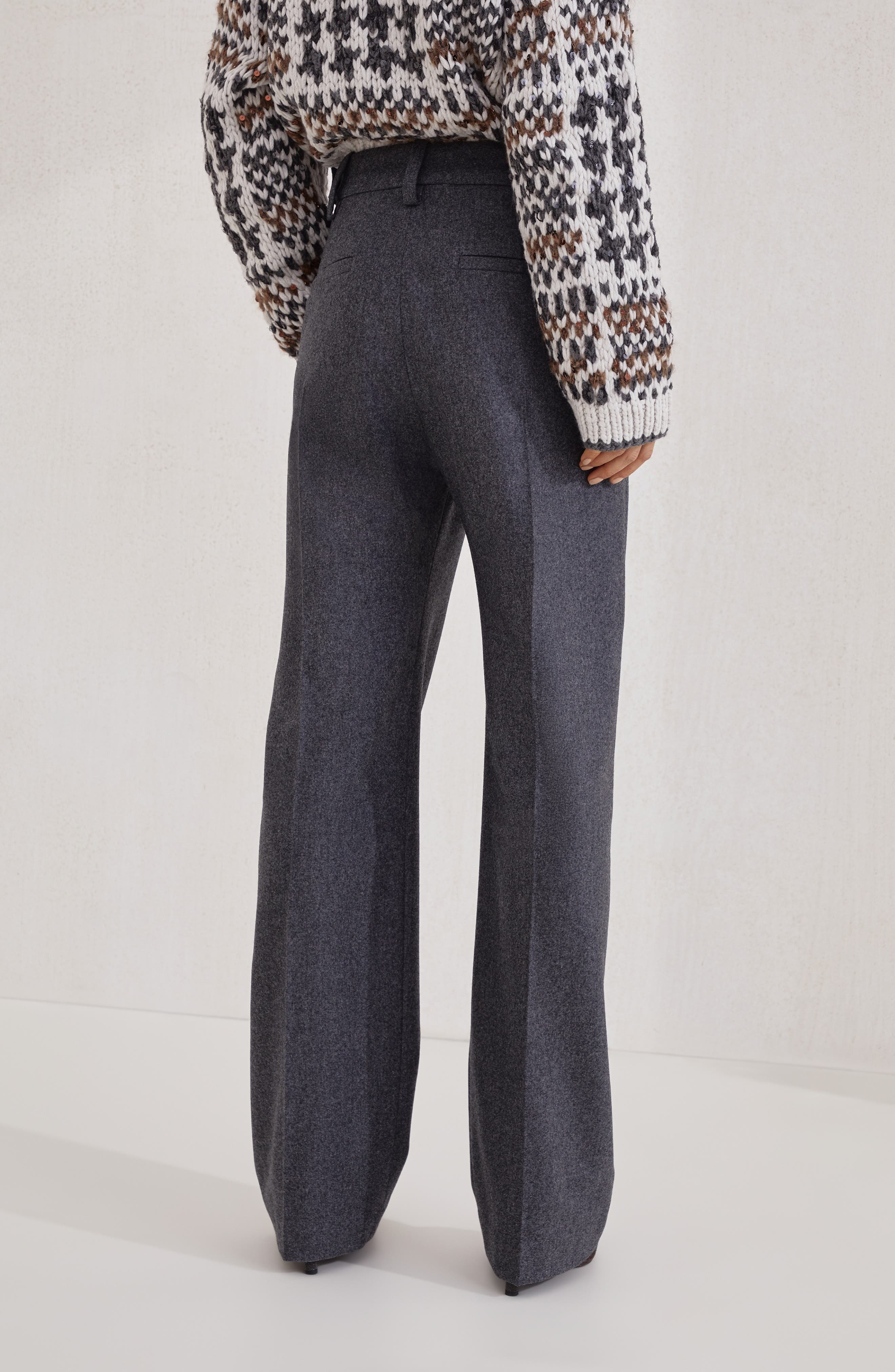 Brunello Cucinelli Straight Loose trousers in Lead at Nordstrom - 3