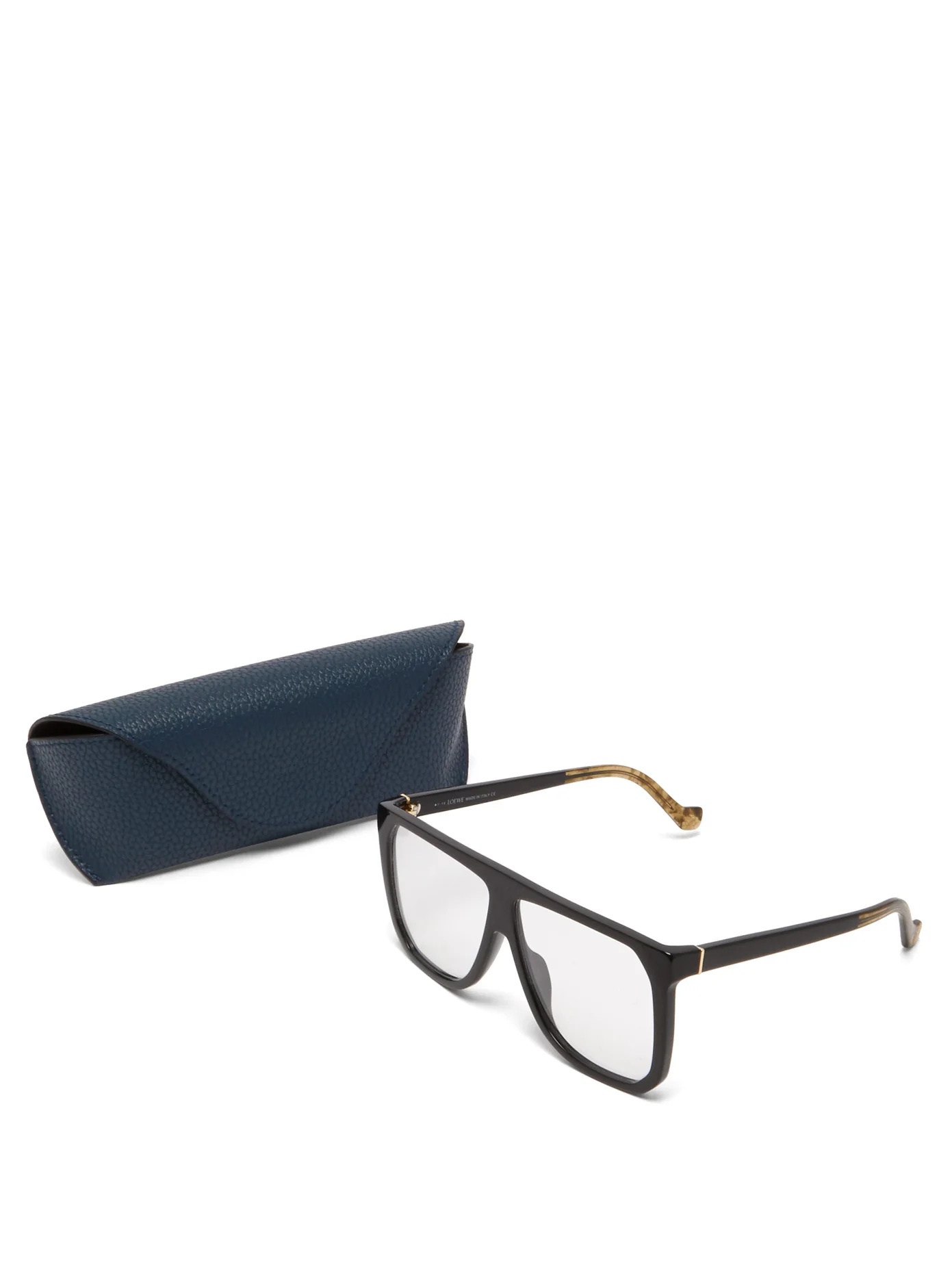 Logo oversized square acetate glasses - 5