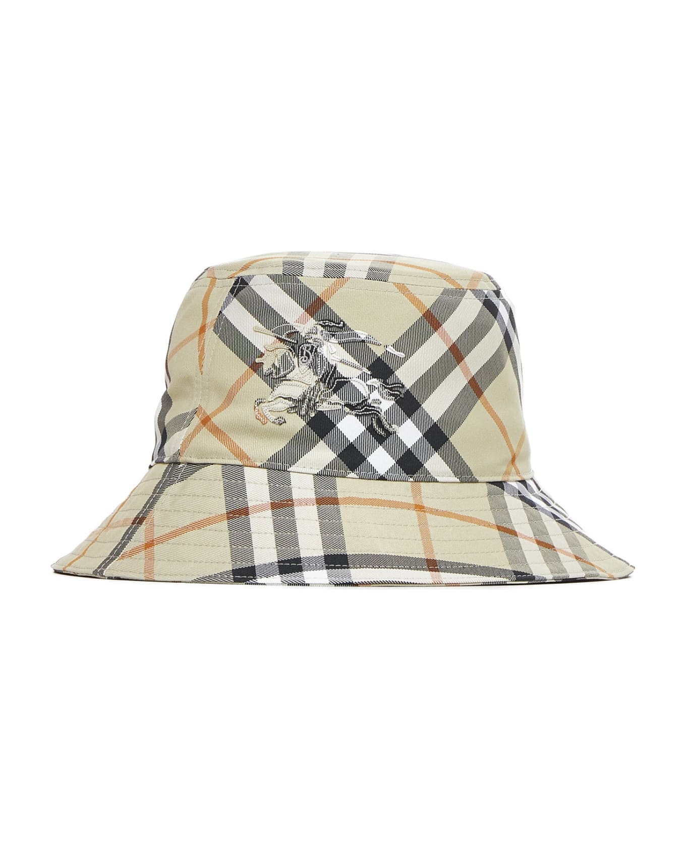 'check' Light Green Polyester Hat - 2