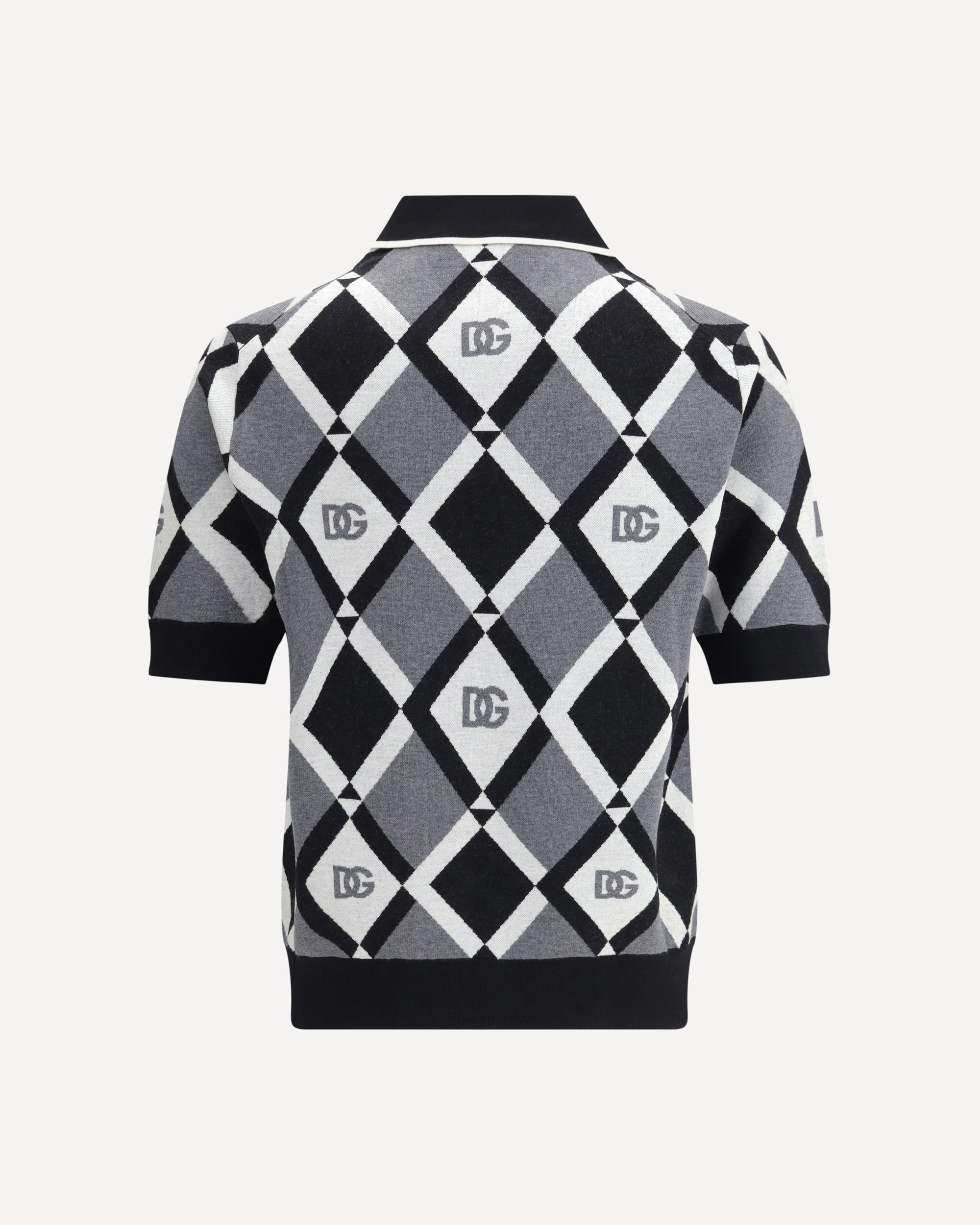 Diamond knit Polo Sweater - 2