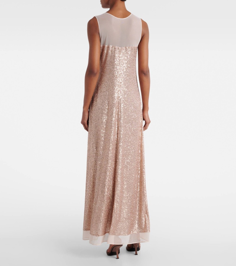 Floral-appliqué sequined gown 3