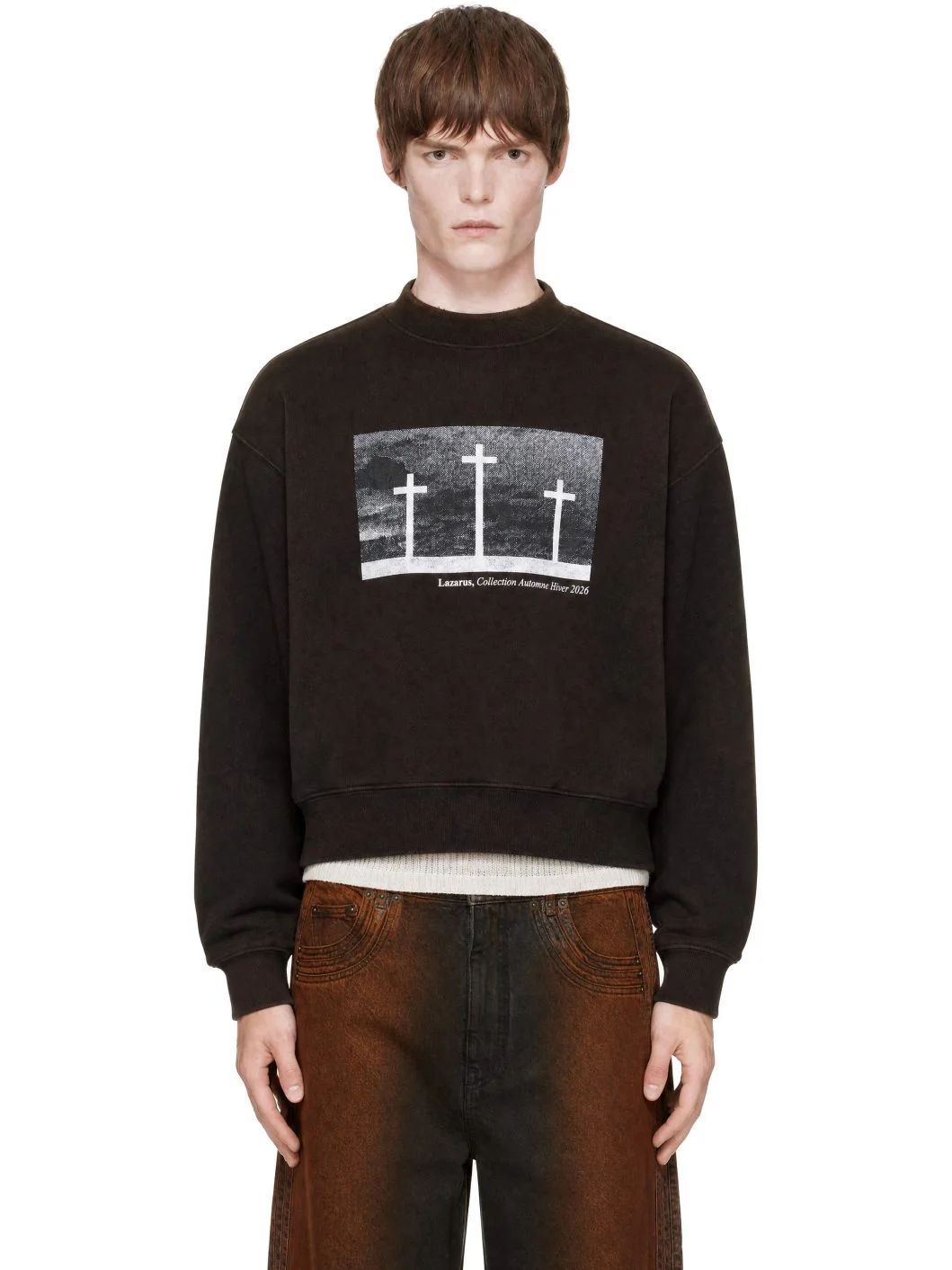 Black Egonic 'Lazarus' Crosses Sweatshirt - 1