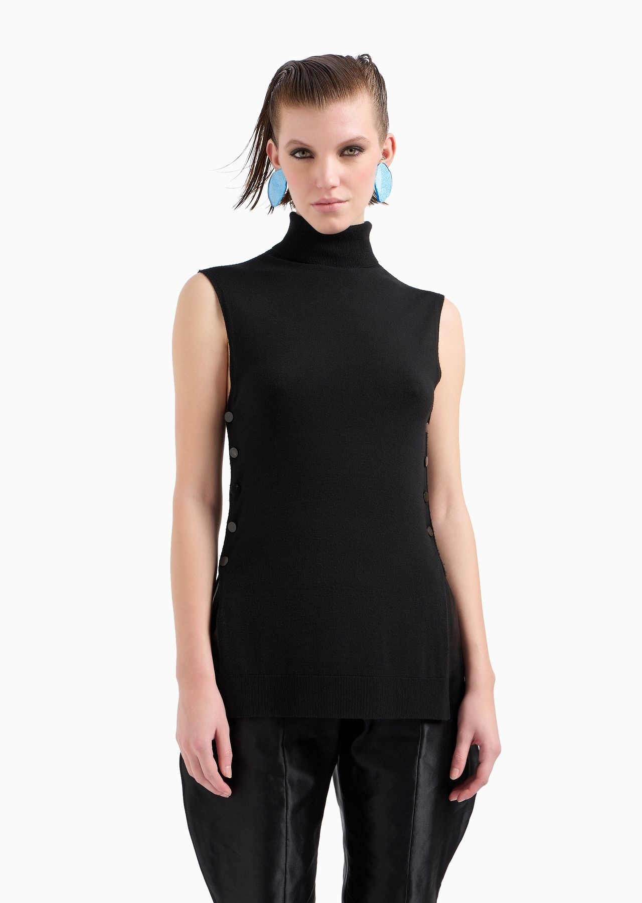 Virgin wool mock-neck top - 2