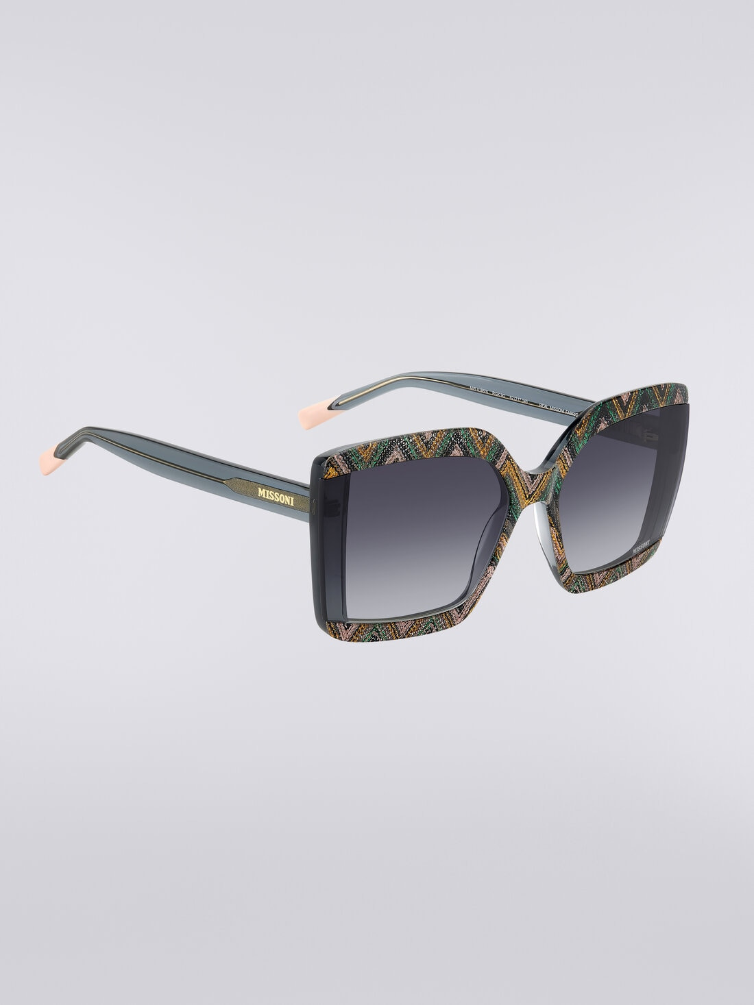 Square sunglasses with fabric inserts - 3