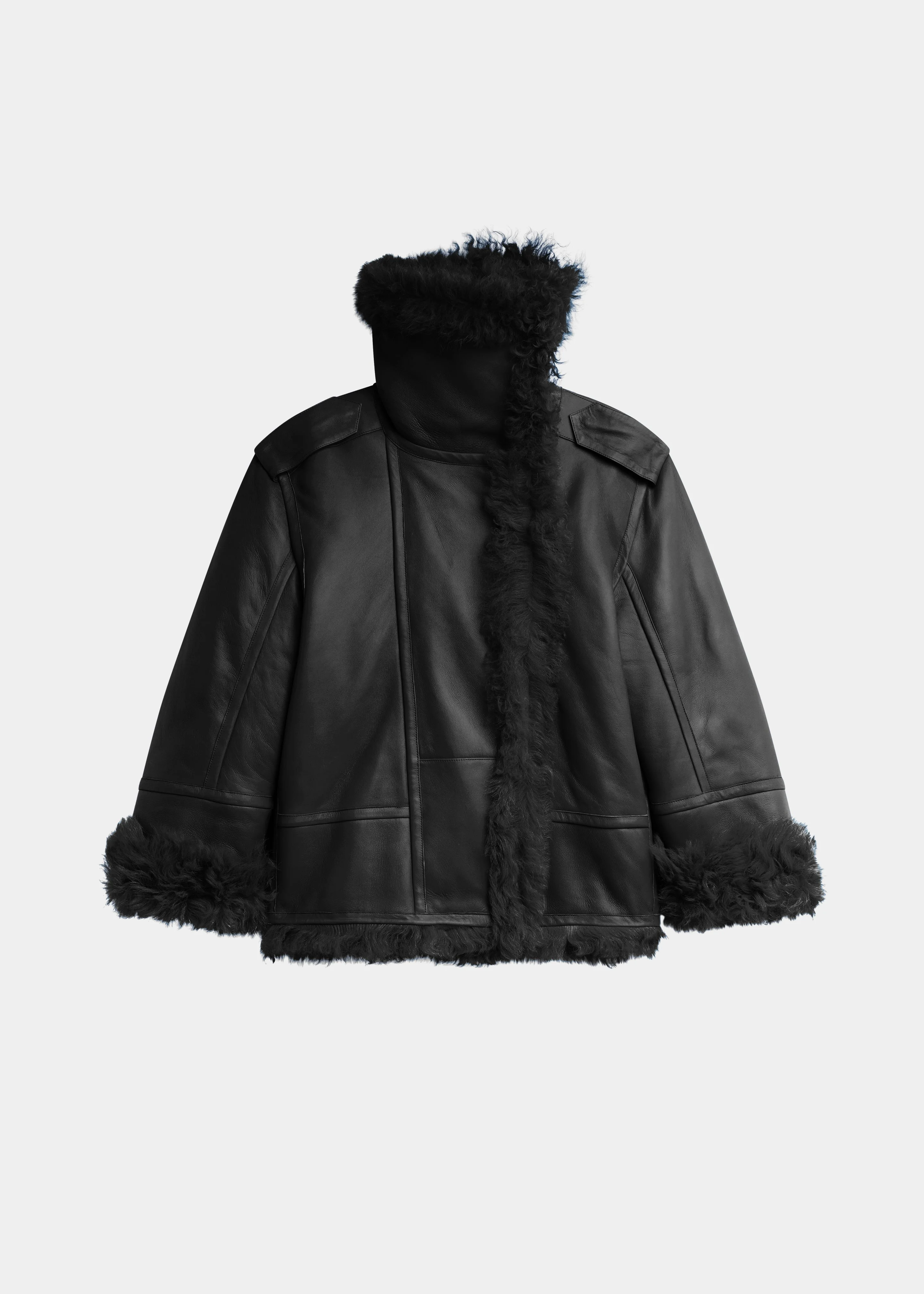 Viola Funnel Neck Jacket - Black - 1