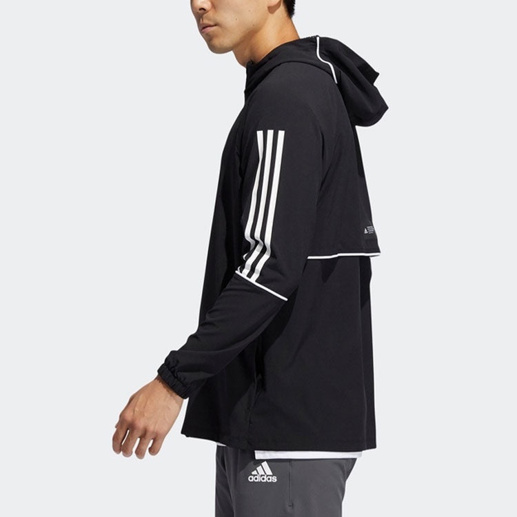 adidas Zipper Sports Hooded Jacket Black GL4799 - 5