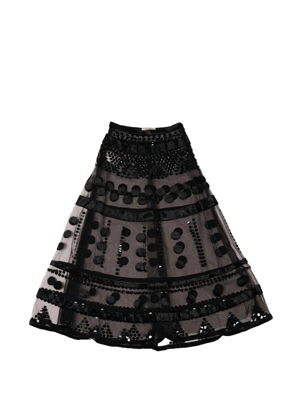 sequin-embellished ruffled skirt - 1