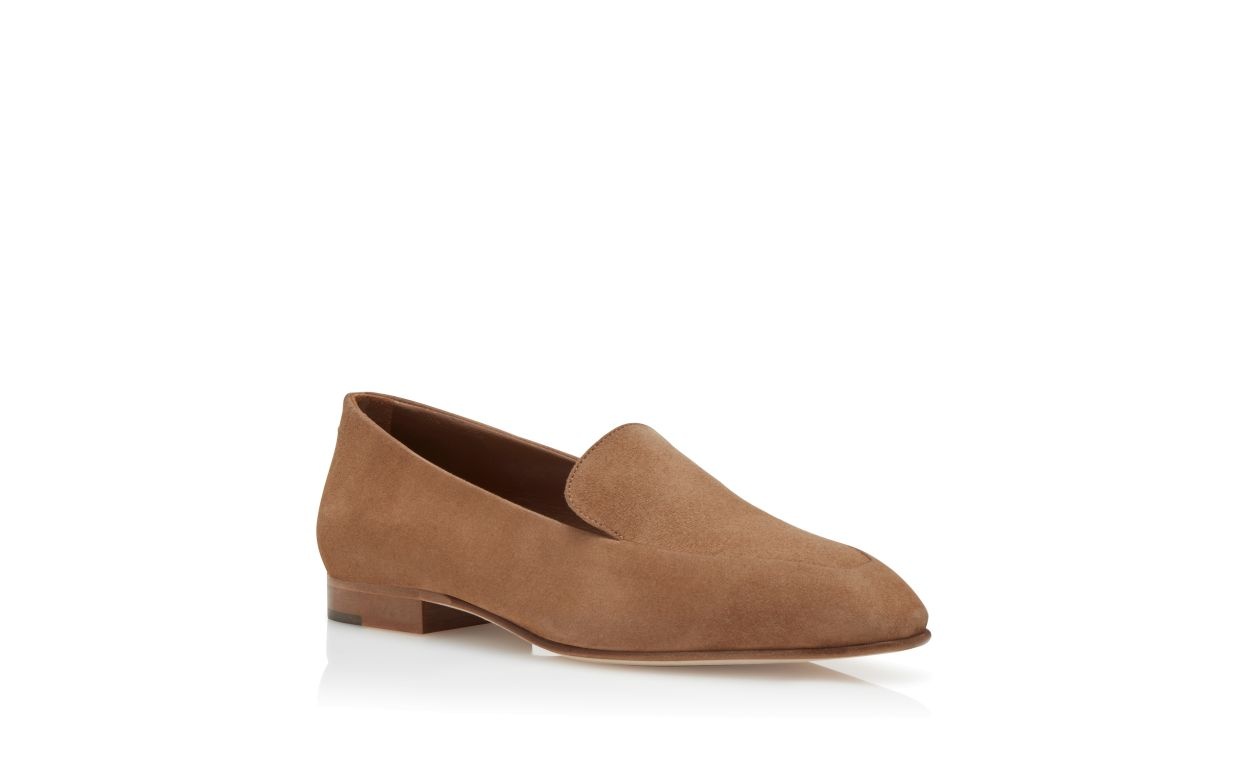 Light Brown Suede Loafers - 3