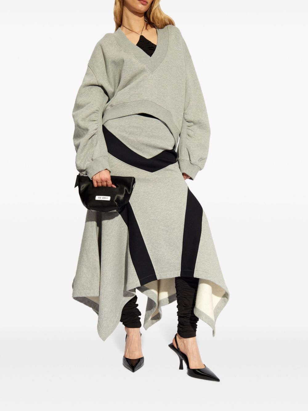 asymmetric cotton midi skirt - 2