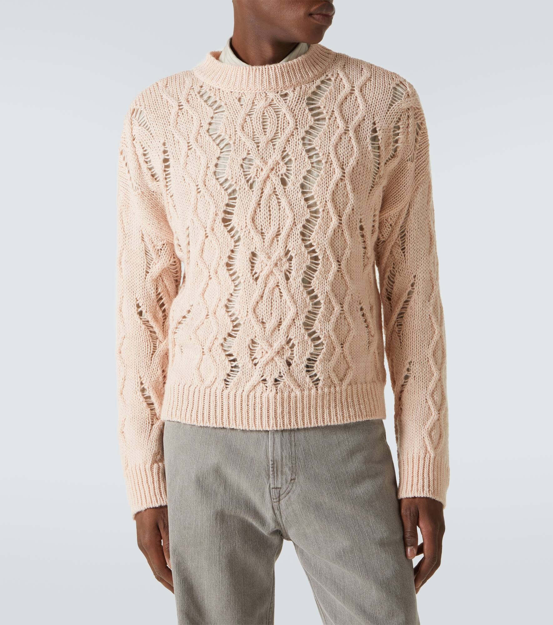 Cable Sonar Roundneck wool sweater - 3