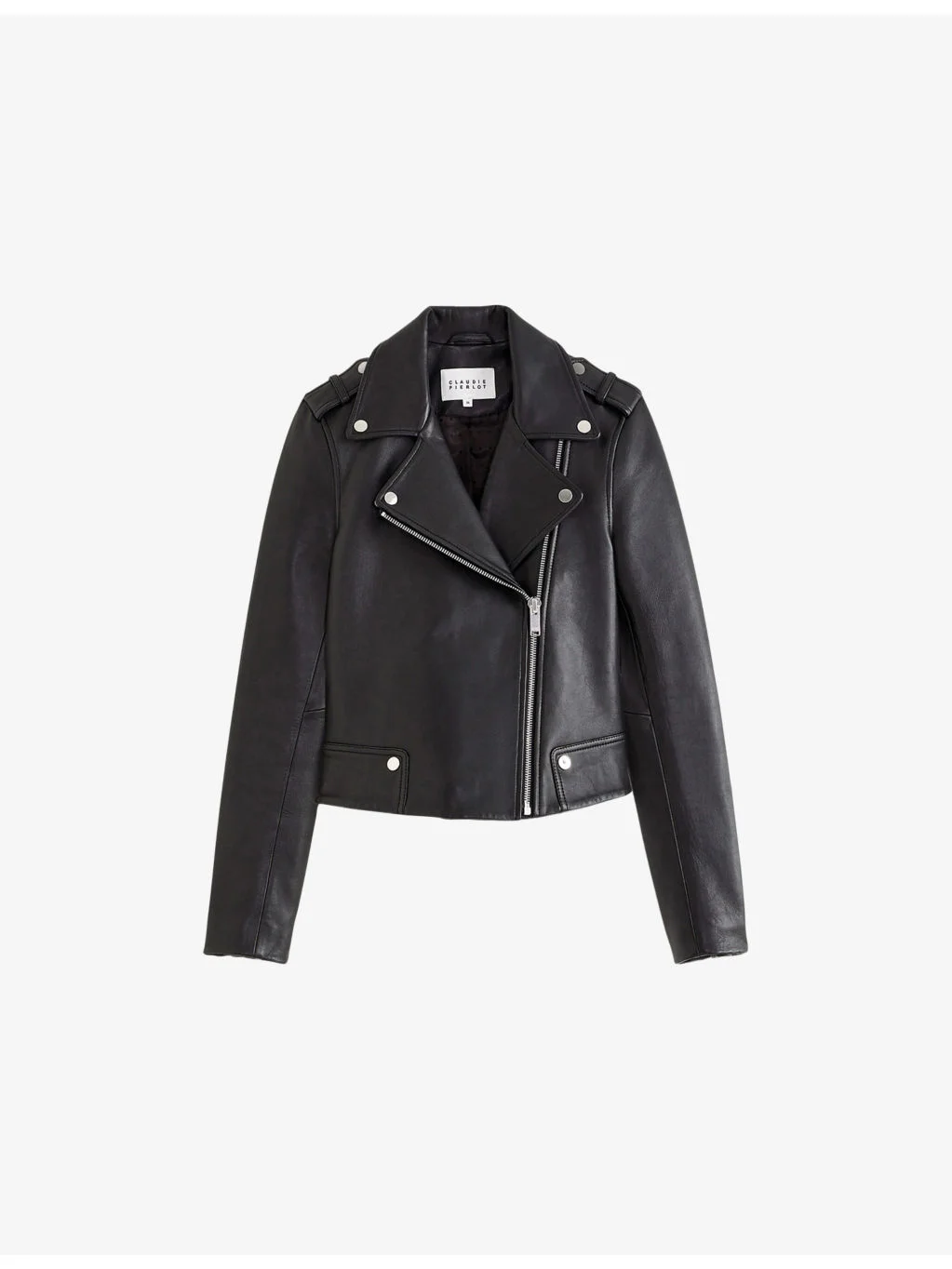 Biker-collar leather jacket - 1