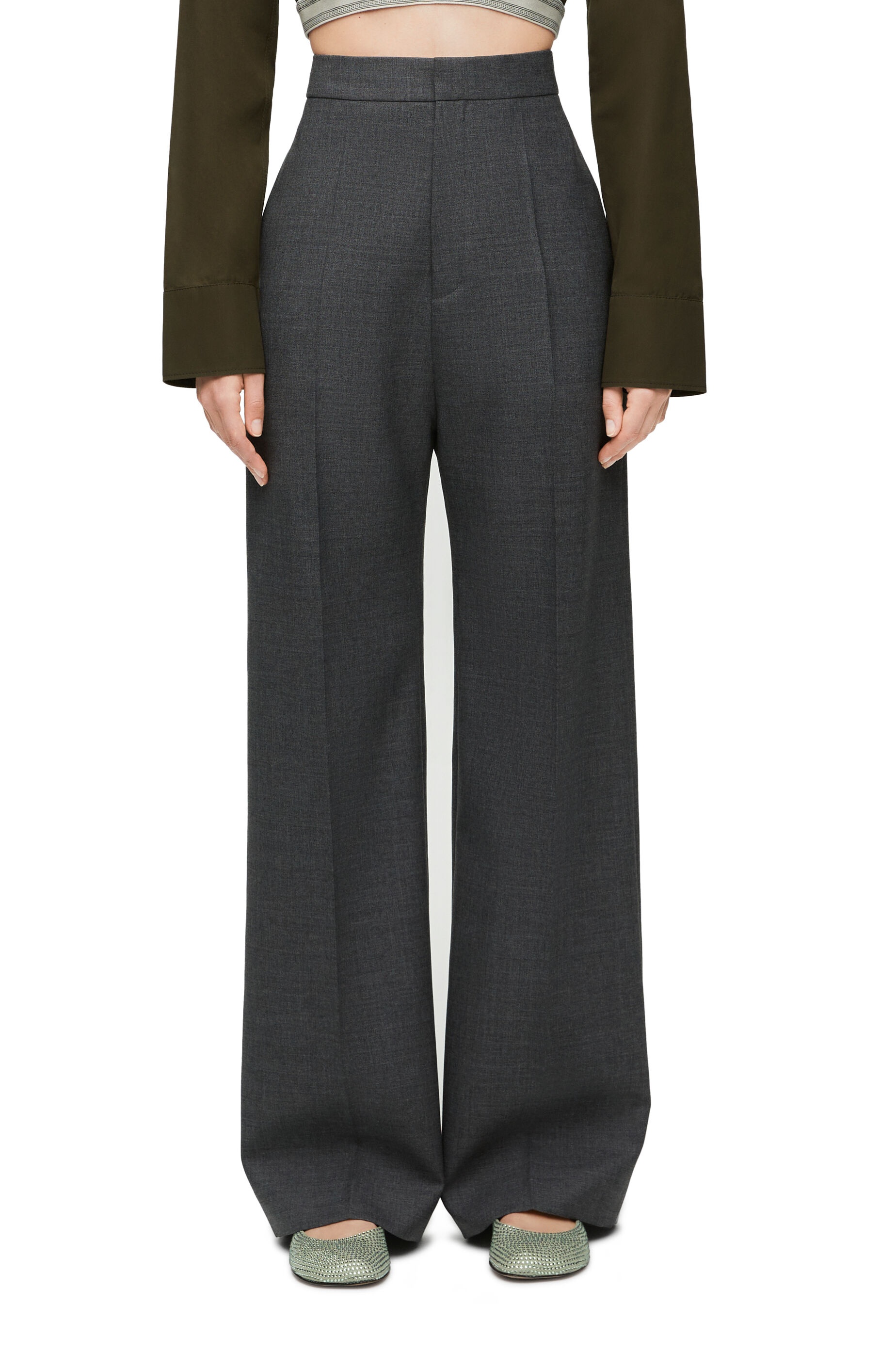 High waisted trousers in wool - 3