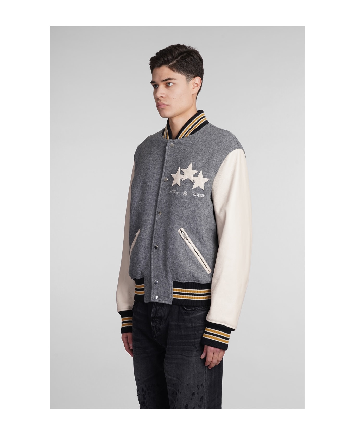 Bomber In Grey Wool - 4