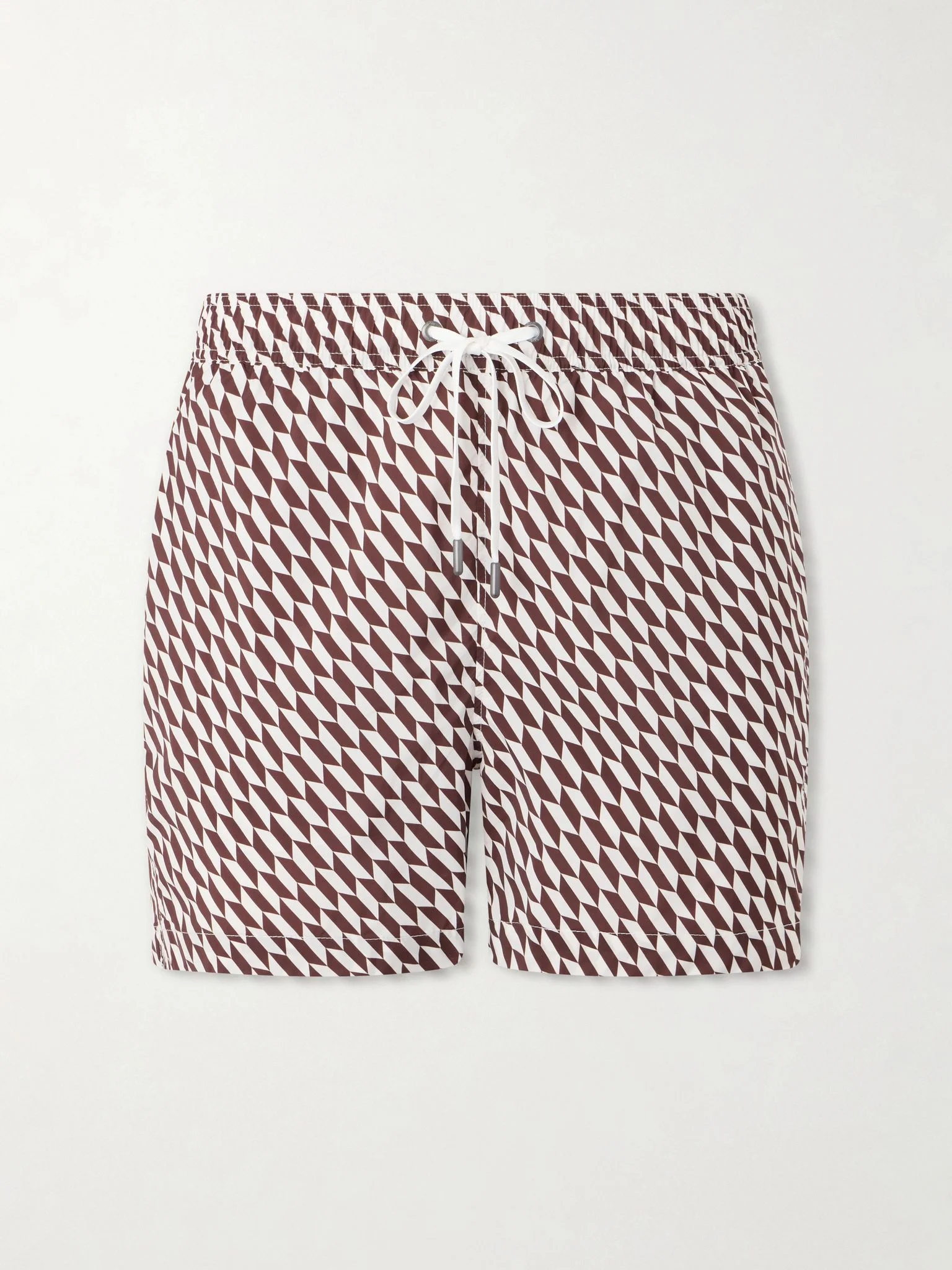 Charles Straight-Leg Mid-Length Printed Swim Shorts Brown - 1