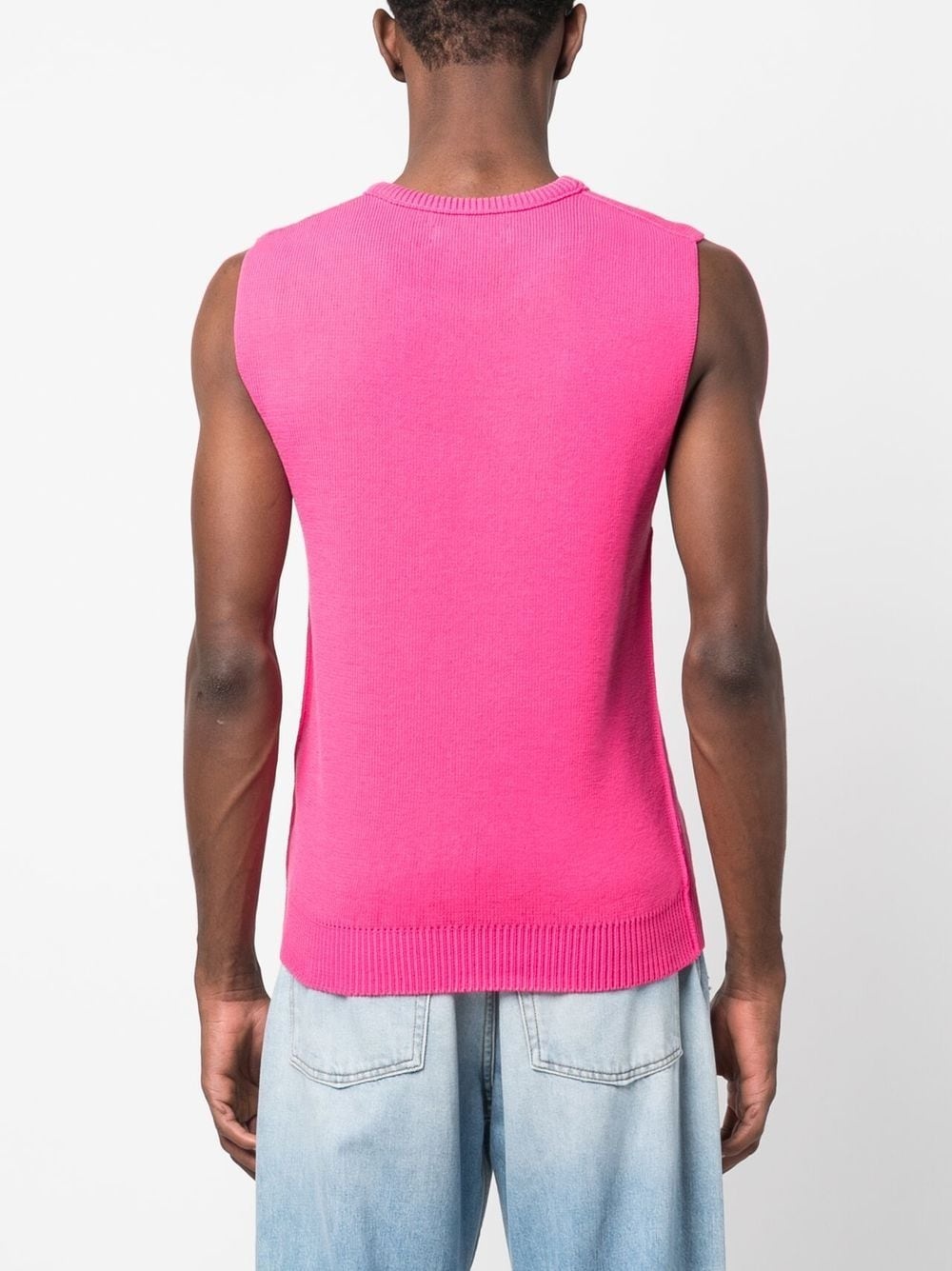 crew-neck knitted vest - 4