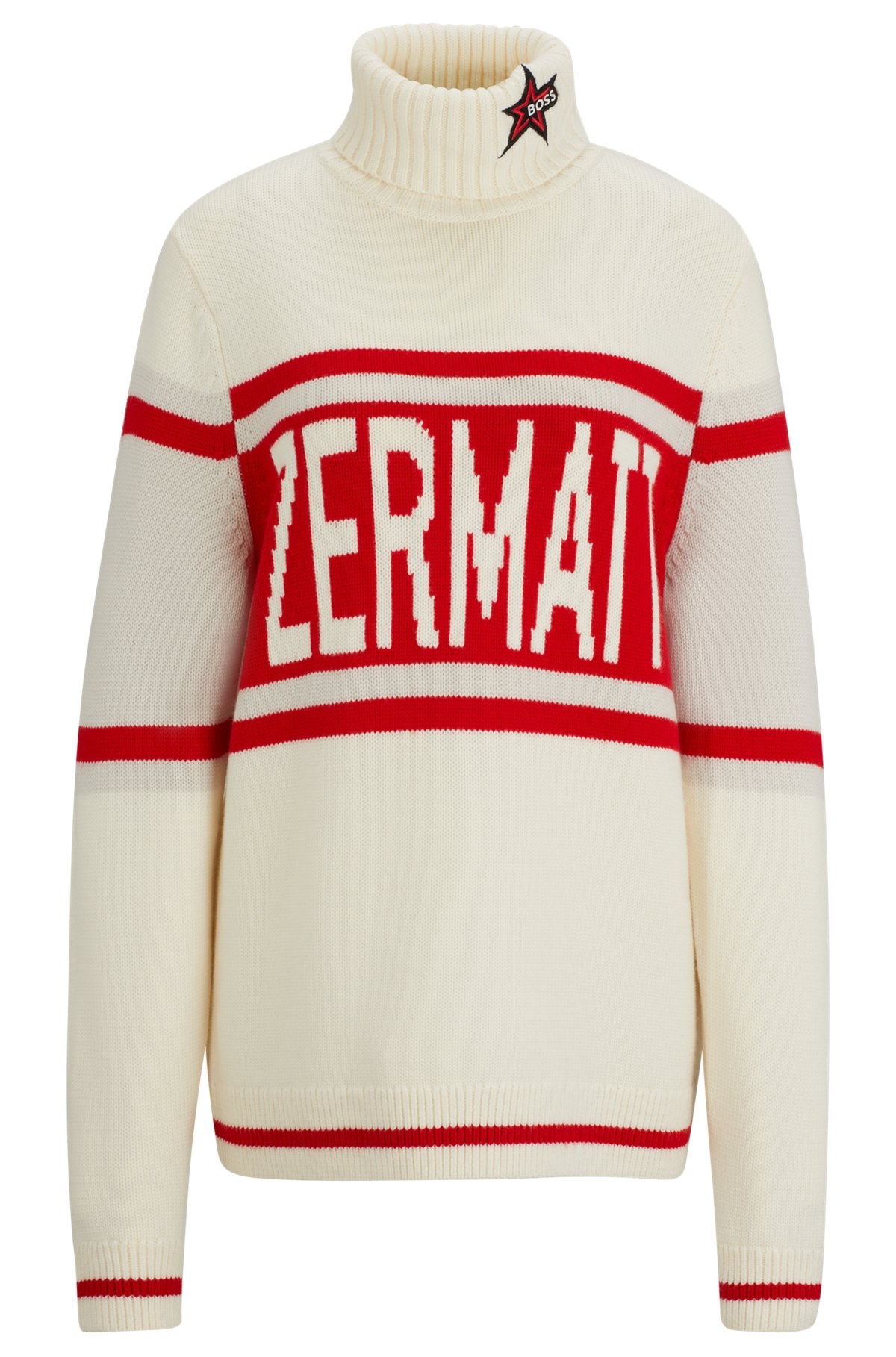 BOSS X PERFECT MOMENT VIRGIN-WOOL SWEATER WITH 'ZERMATT' INTARSIA - 1