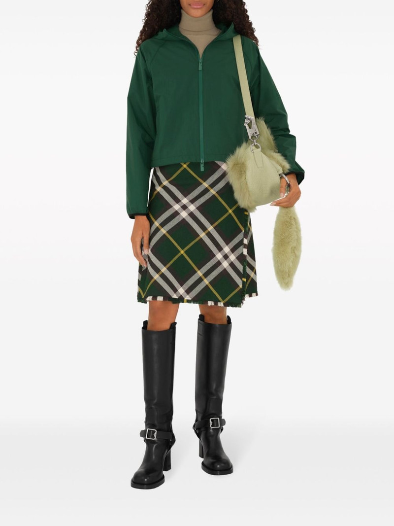 Burberry check-pattern wool skirt outlook