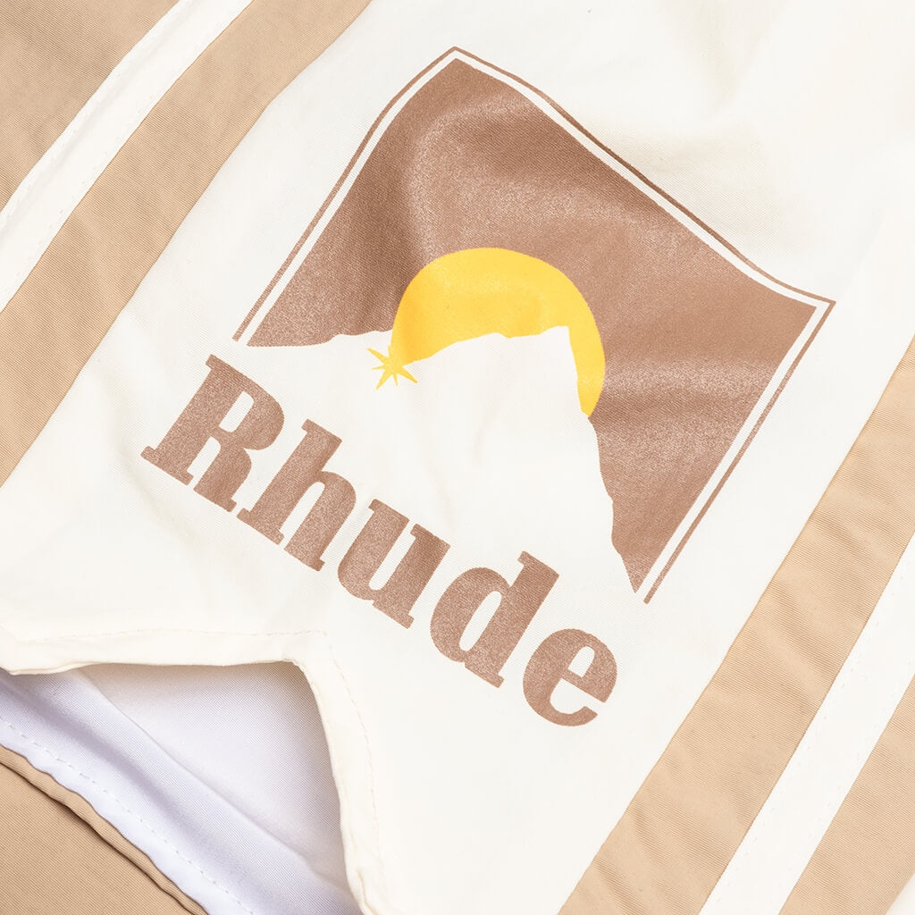 RHUDE MOONLIGHT SHORTS - TAN/OFF WHITE - 4