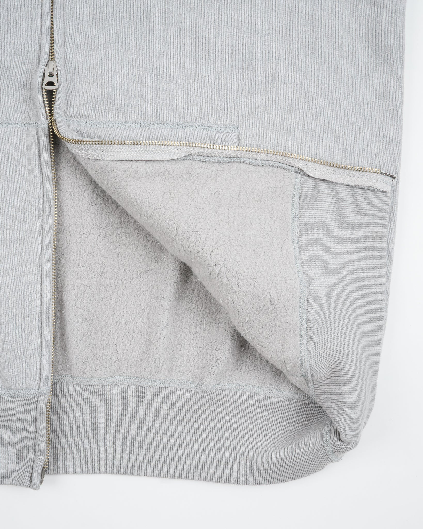 IHSW-10-GRY 14oz Ultra Heavyweight Loopwheel Cotton Zip Up Hoodie - Grey - 9