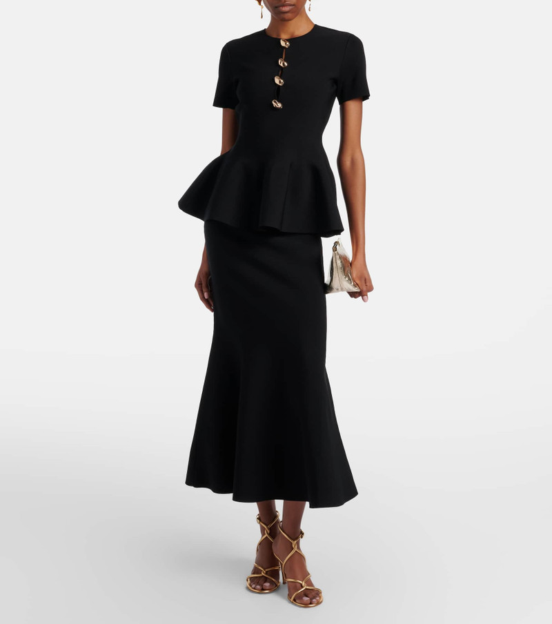 ROLAND MOURET Embellished peplum top outlook