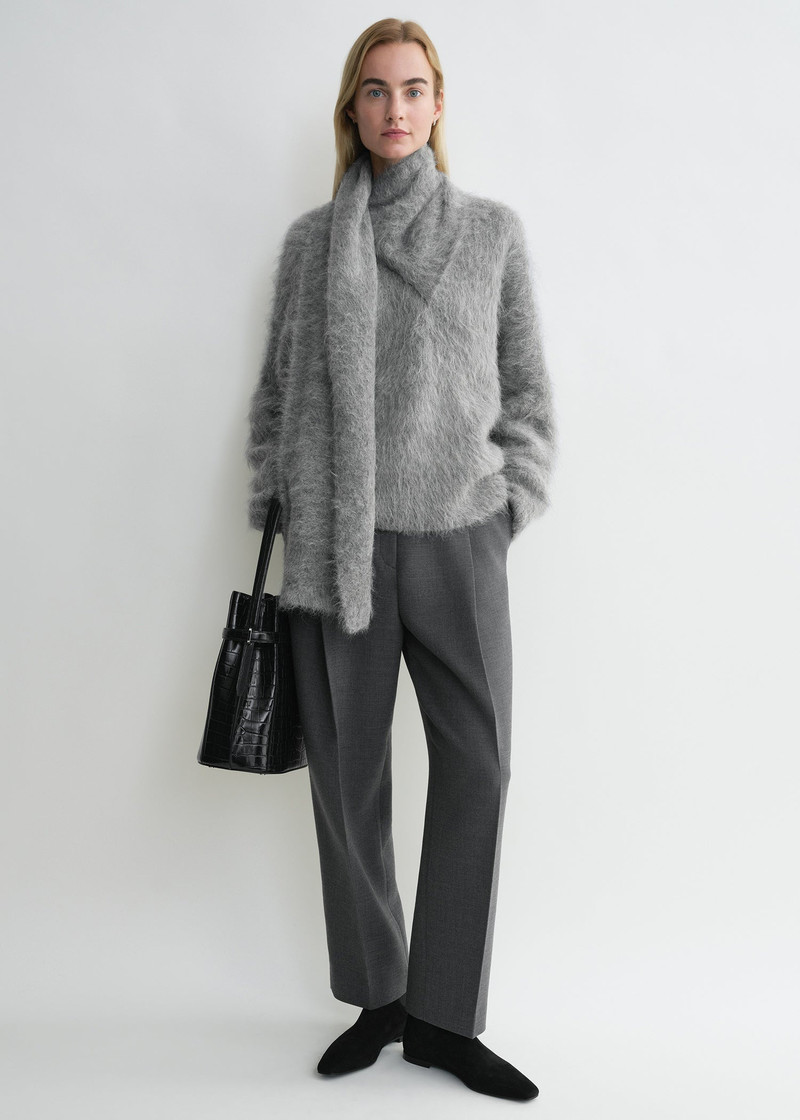 Totême Draped-scarf knit grey melange outlook