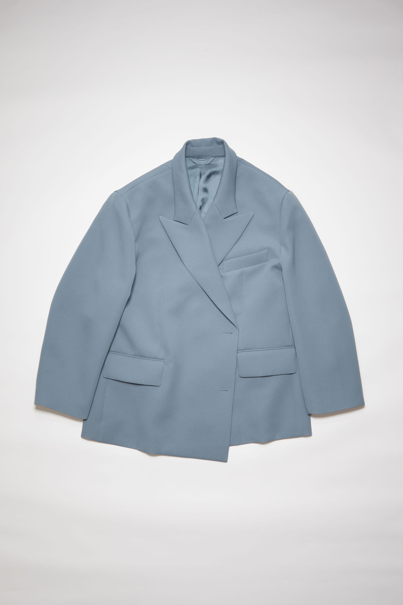 Double-breasted suit jacket - Dusty blue - 1