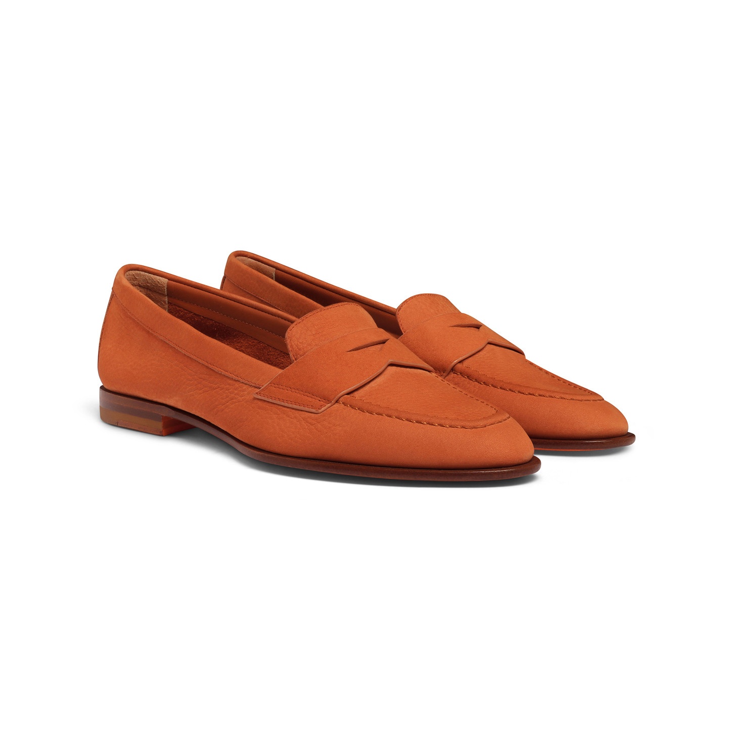 Women's orange nubuck penny loafer - 3