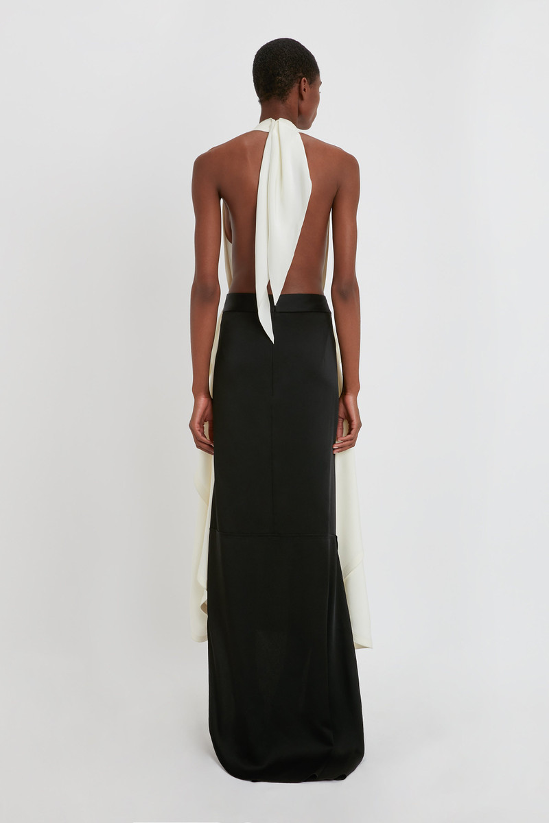 Sleeveless Circle Draped Dress In Ivory 6