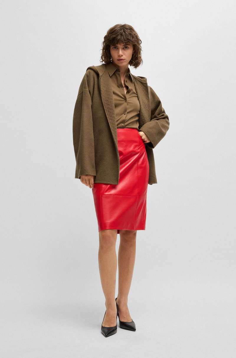 BOSS HOODED COAT IN DOUBLE-FACED WOOL outlook