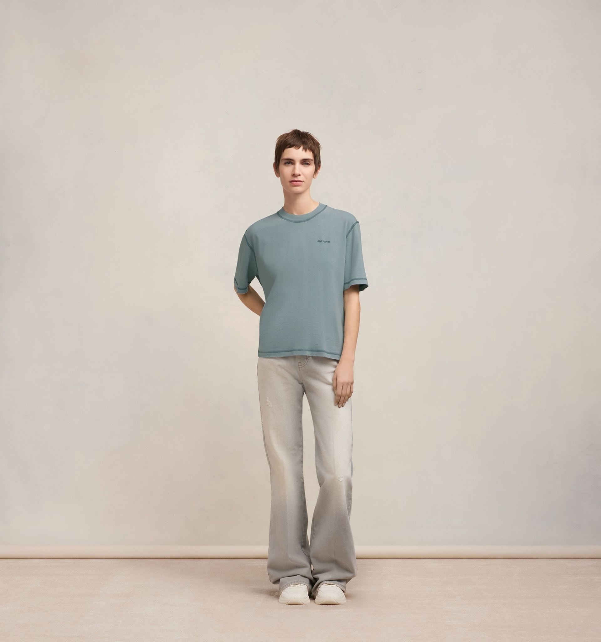 AMI Paris Tシャツ Gray Fade Out T-Shirt 半袖 カットソー AMI Paris Fade Out T-shirt | REVERSIBLE