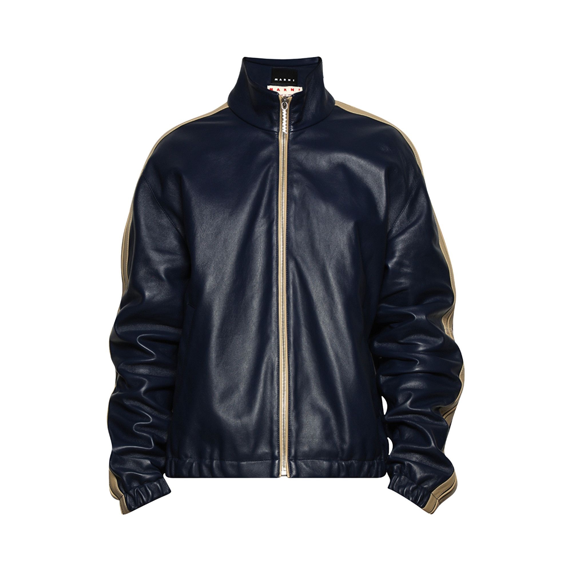 Marni Ovine Leather Jacket 'Blue China' - 1