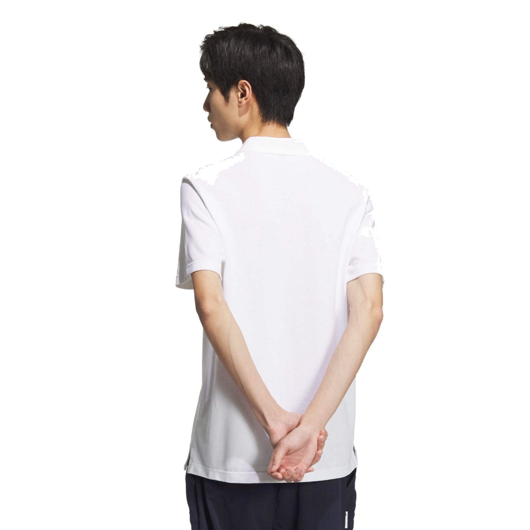 adidas Pique Solid Polo Shirt Asia Sizing 'White' JI9056 - 2