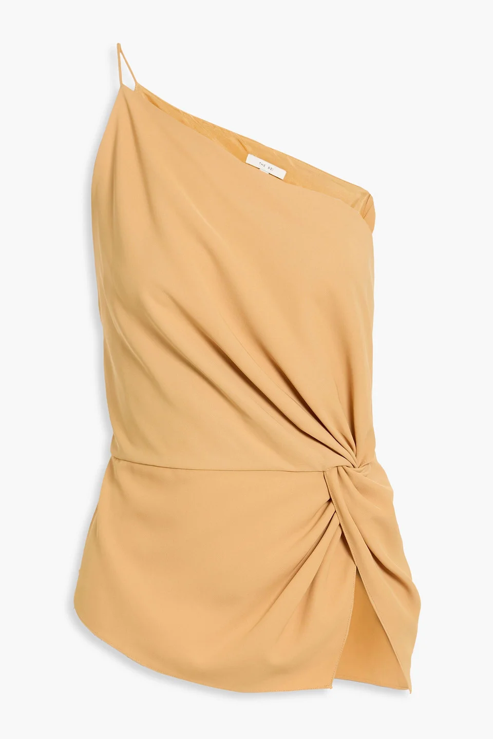 One-shoulder twisted crepe top - 1