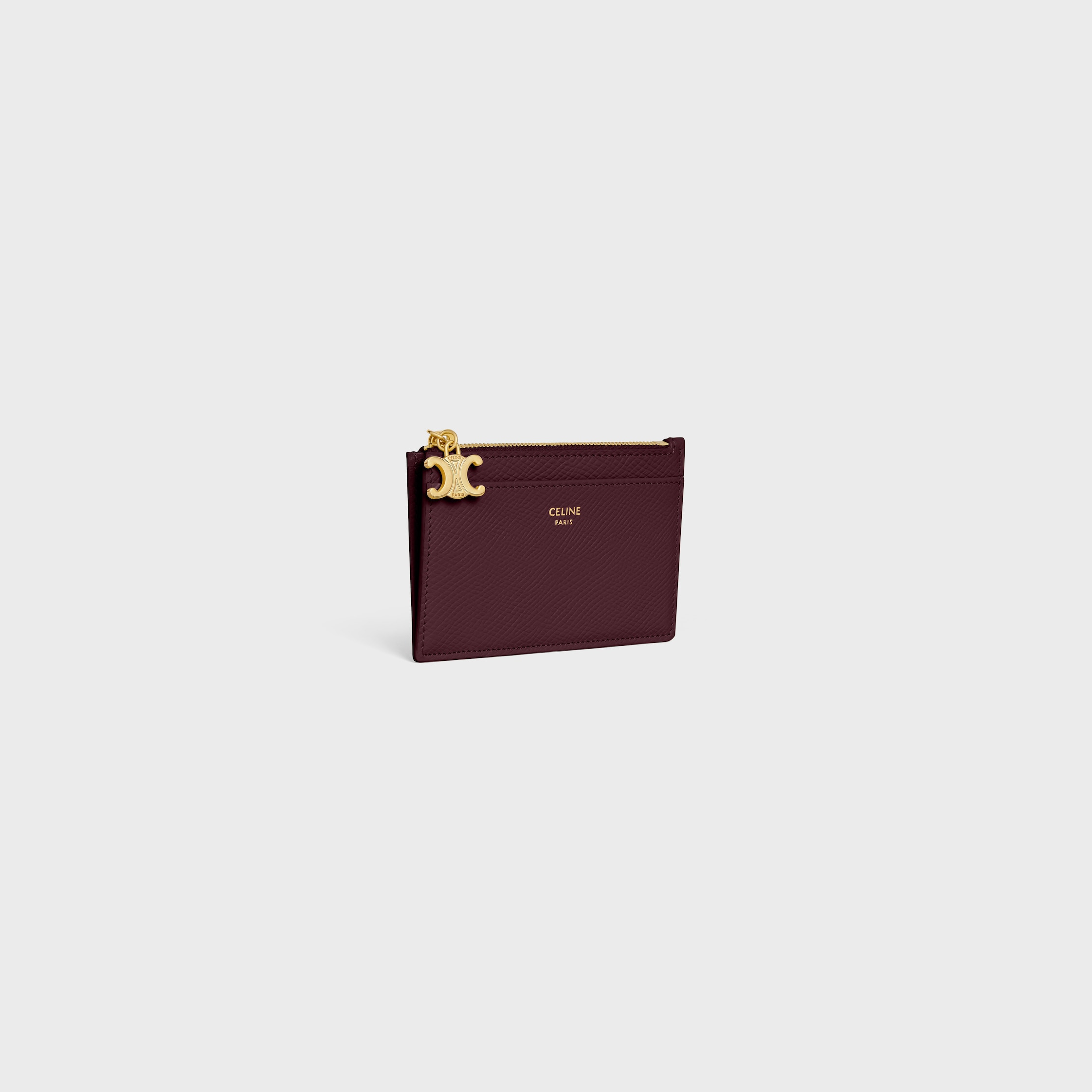 ZIPPED CARD HOLDER TRIOMPHE CHARMS IN GRAINED CALFSKIN - 2