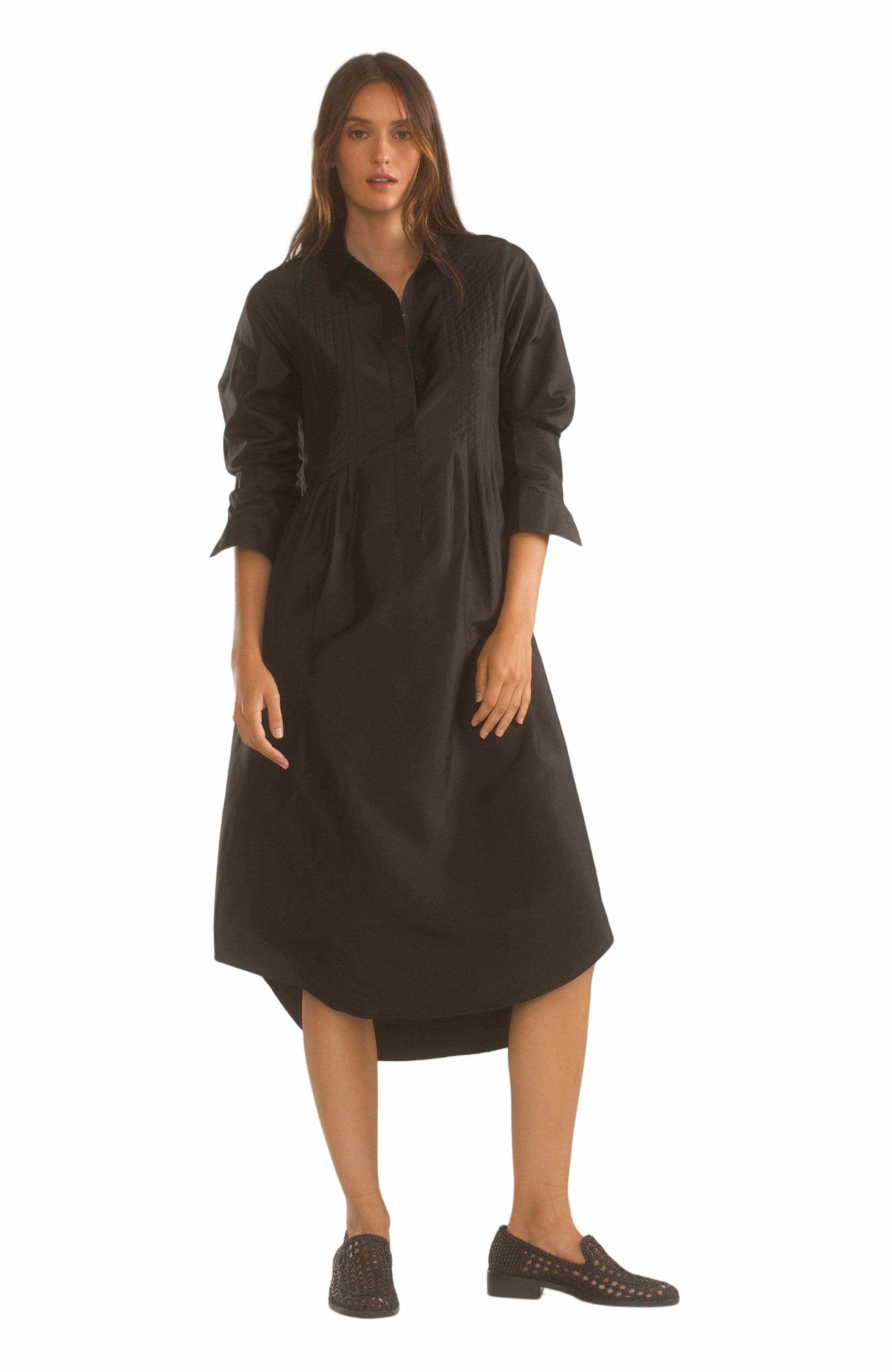 Cynthia Rowley Undercover Silk Taffeta Shirt Dress in Black at Nordstrom - 6