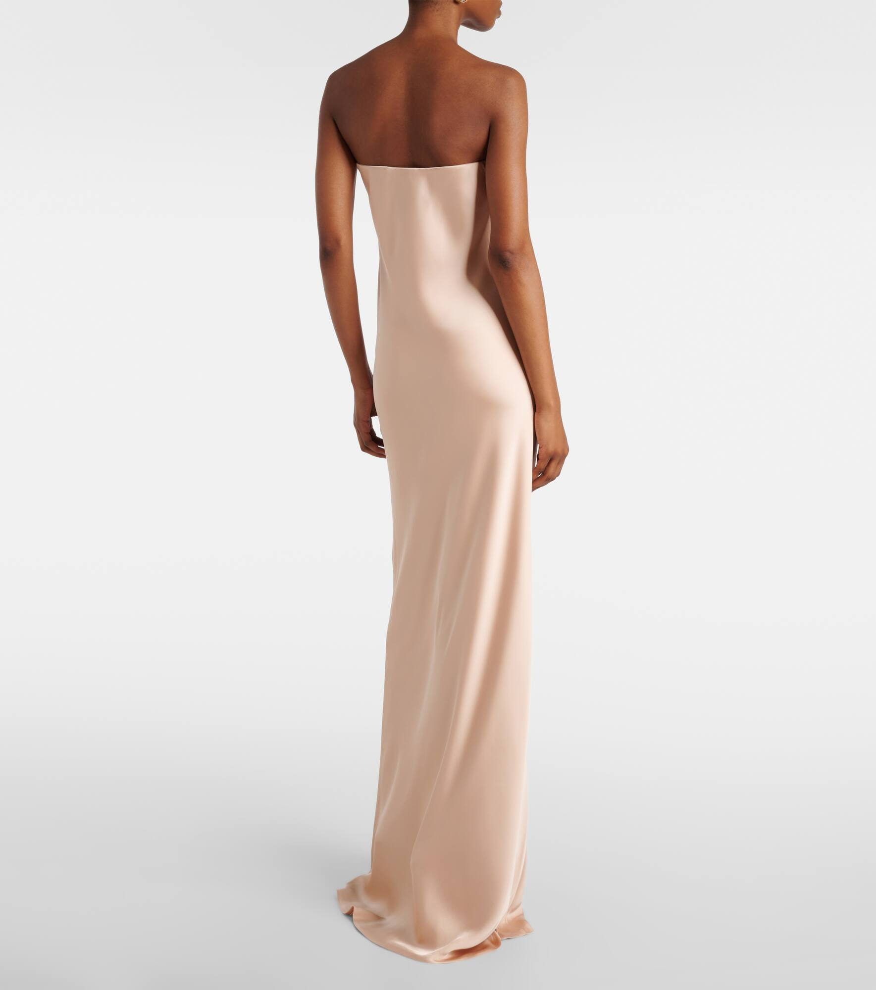 Strapless crêpe satin maxi dress - 3