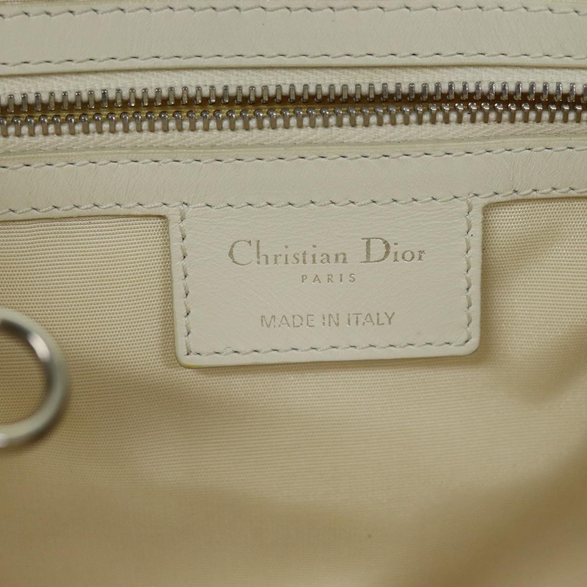DIOR Lady Dior Canage Tote Bag Coated Canvas White - 16