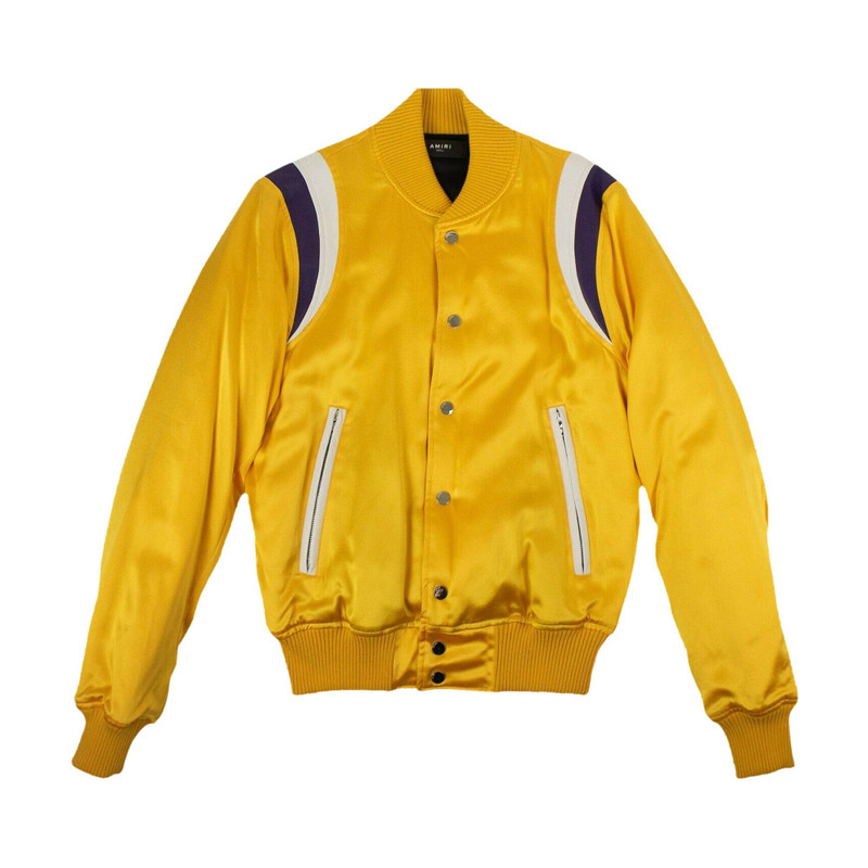 Amiri Varsity Baseball Bomber Jacket 'Yellow' 1