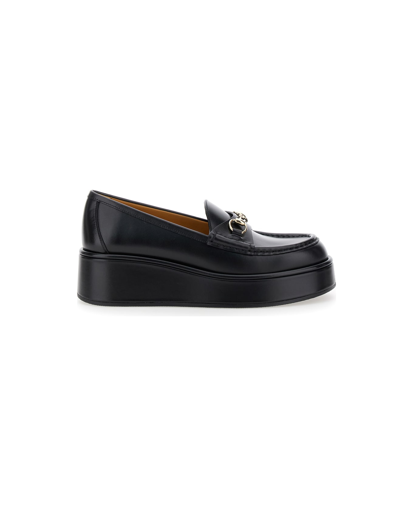 Black Loafers With Oversized Platform In Leather Woman - 1
