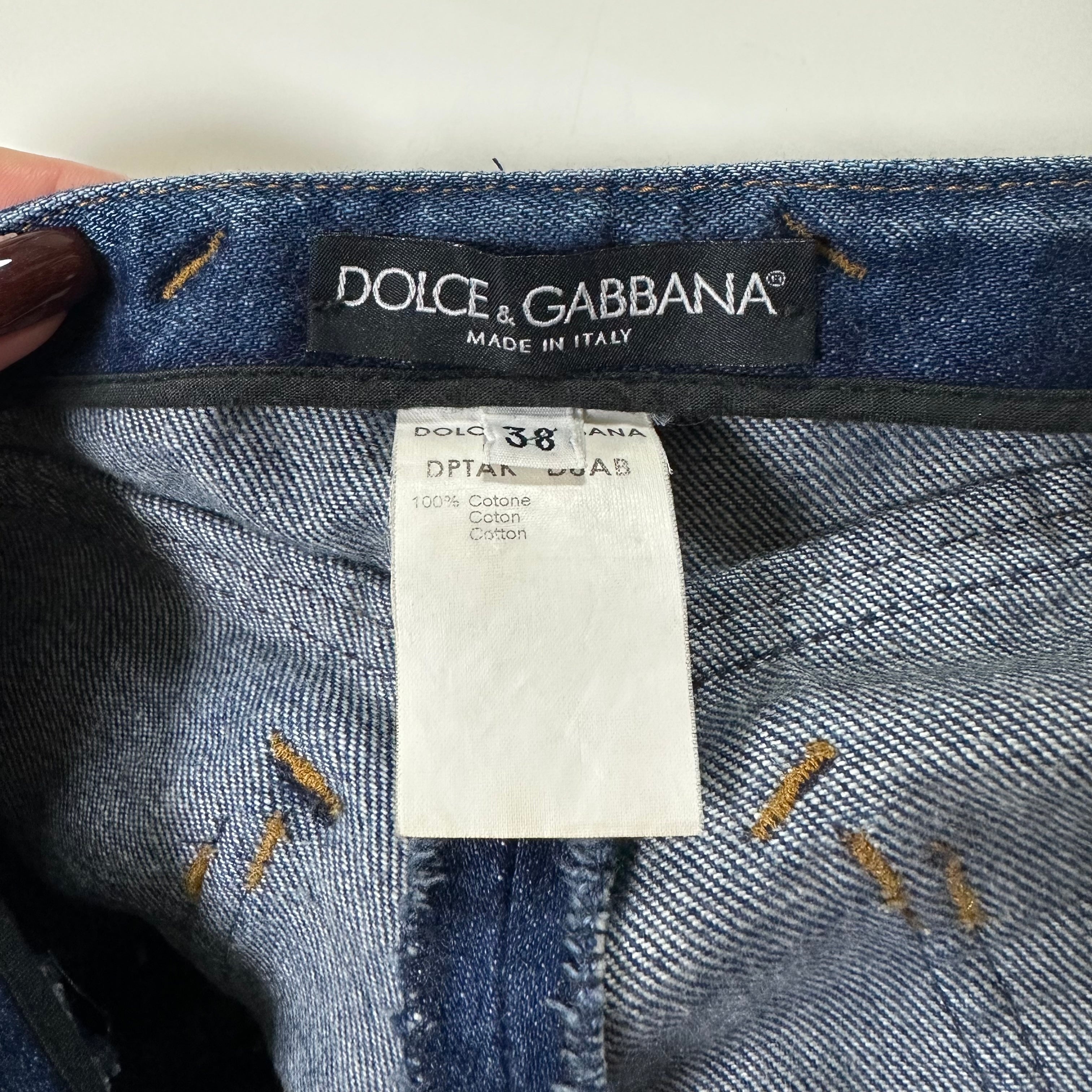DOLCE&GABBANA Spring Summer 2002 Butterfly Patchwork Denim Pants - 4
