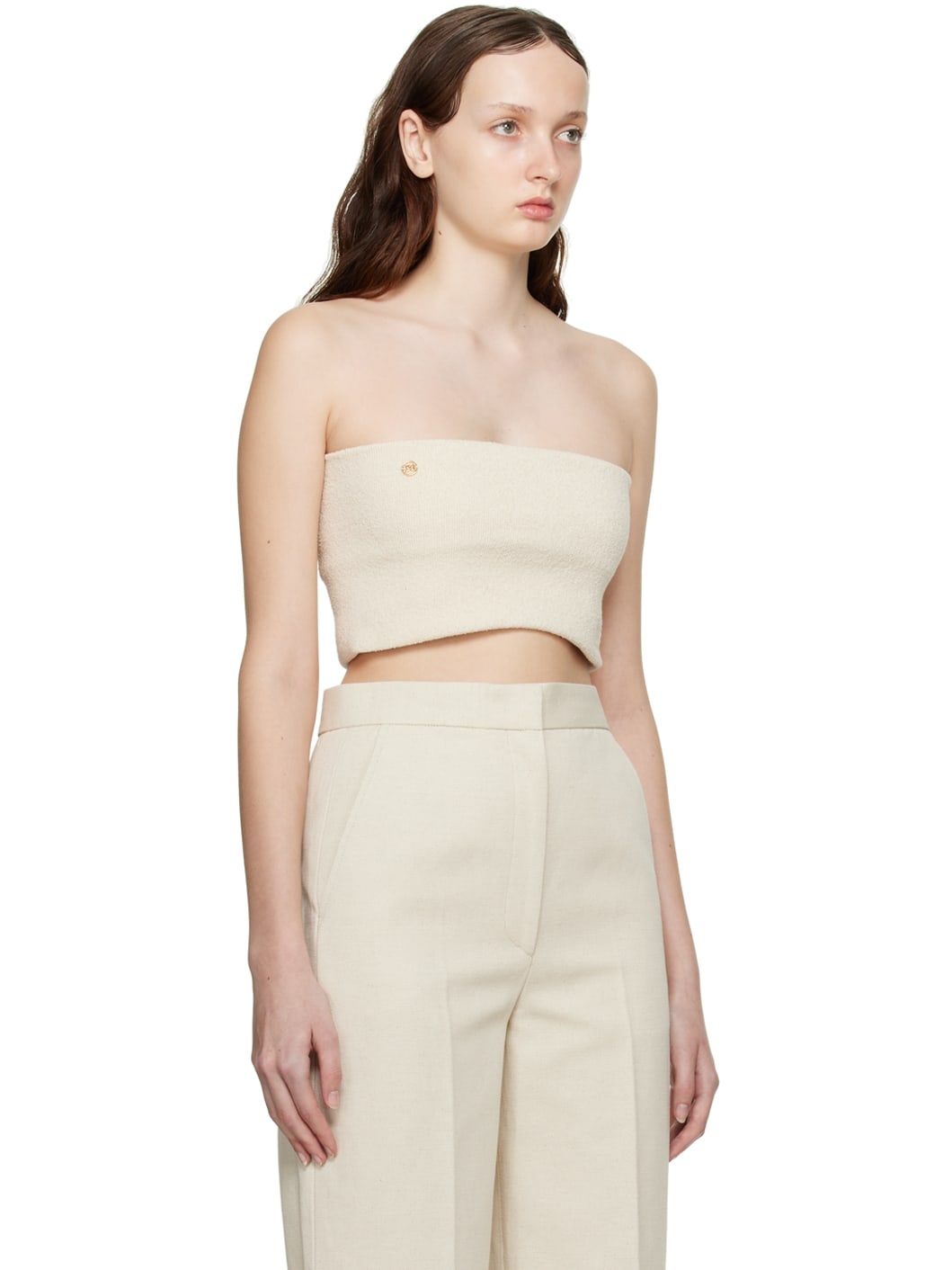 Beige Signature Tube Top - 2