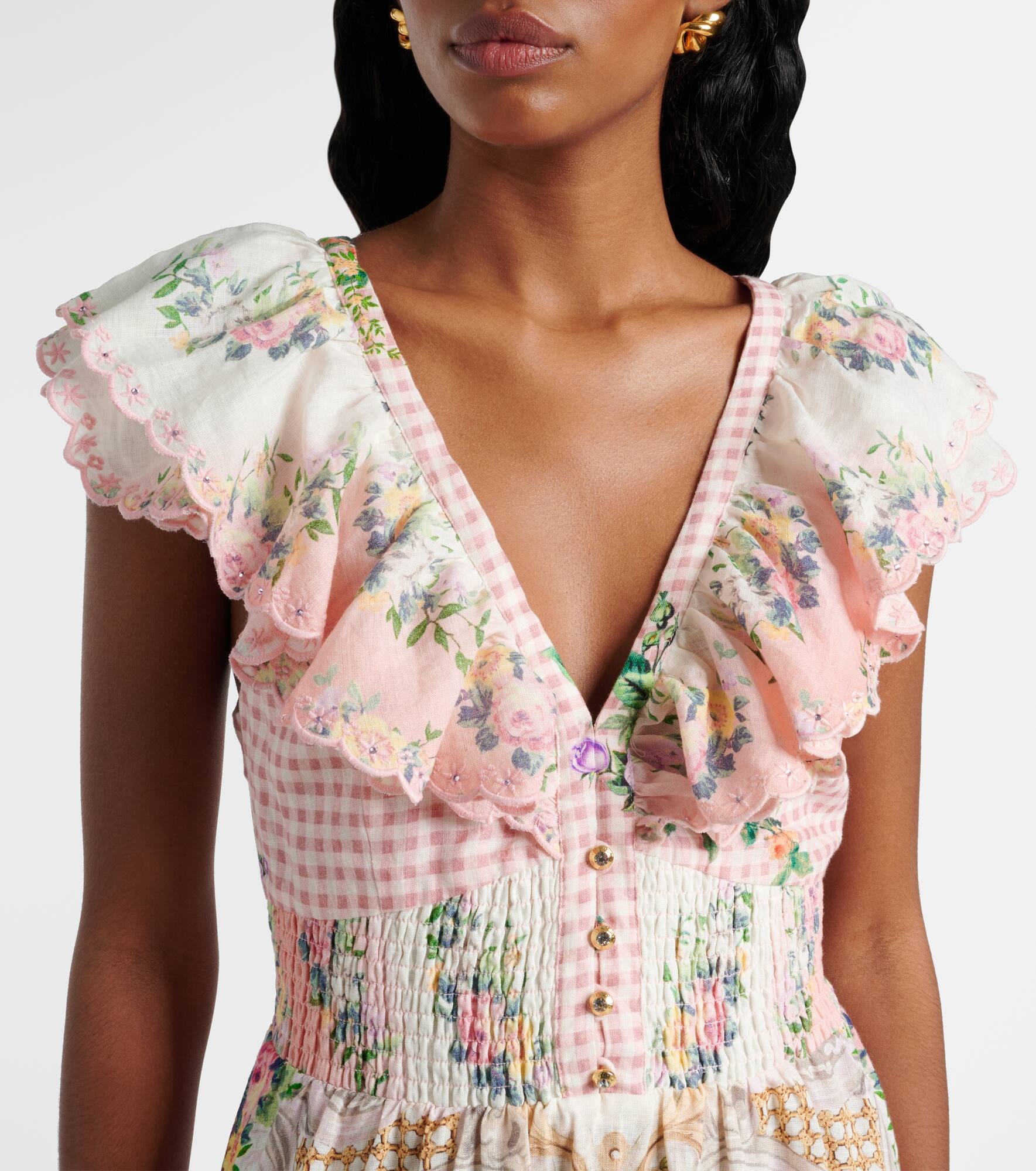 Tiered linen maxi dress - 4