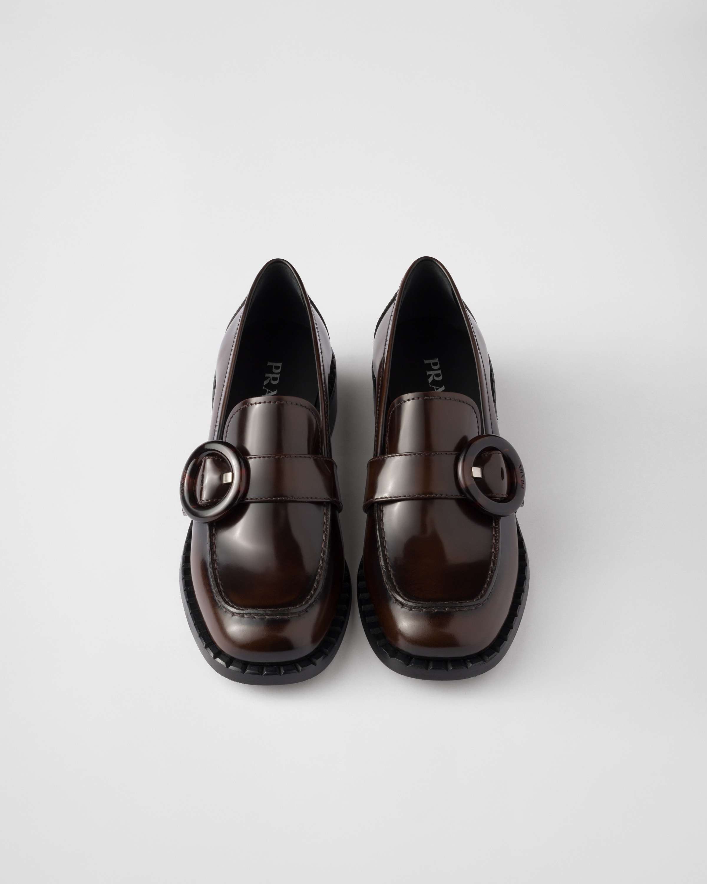 Brushed leather loafers - 4