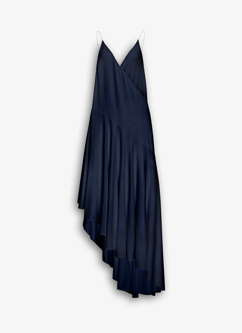 MATTE JERSEY ASYMMETRICAL SLIP DRESS - 1