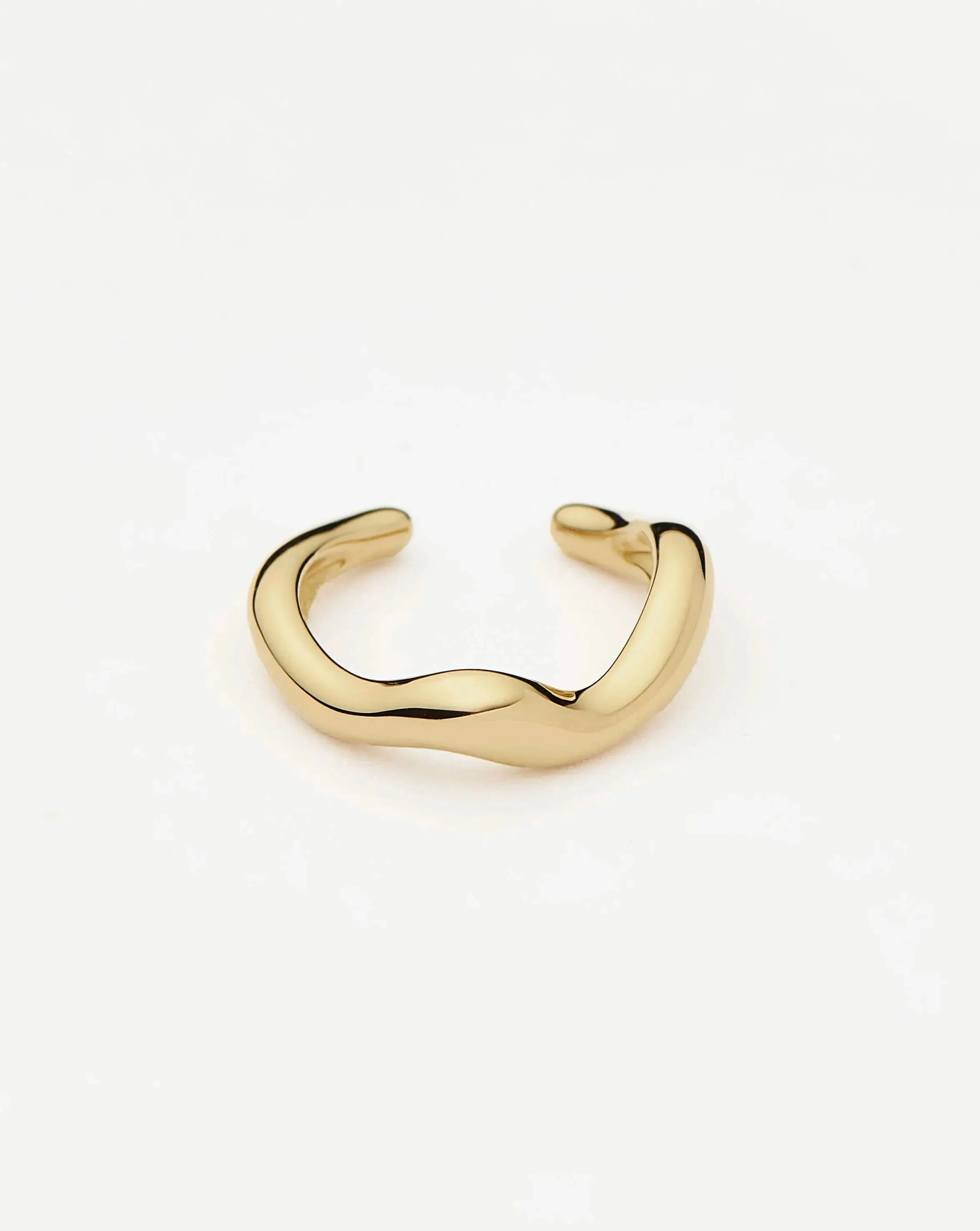 Molten Snow Solid Gold Ear Cuff - 1