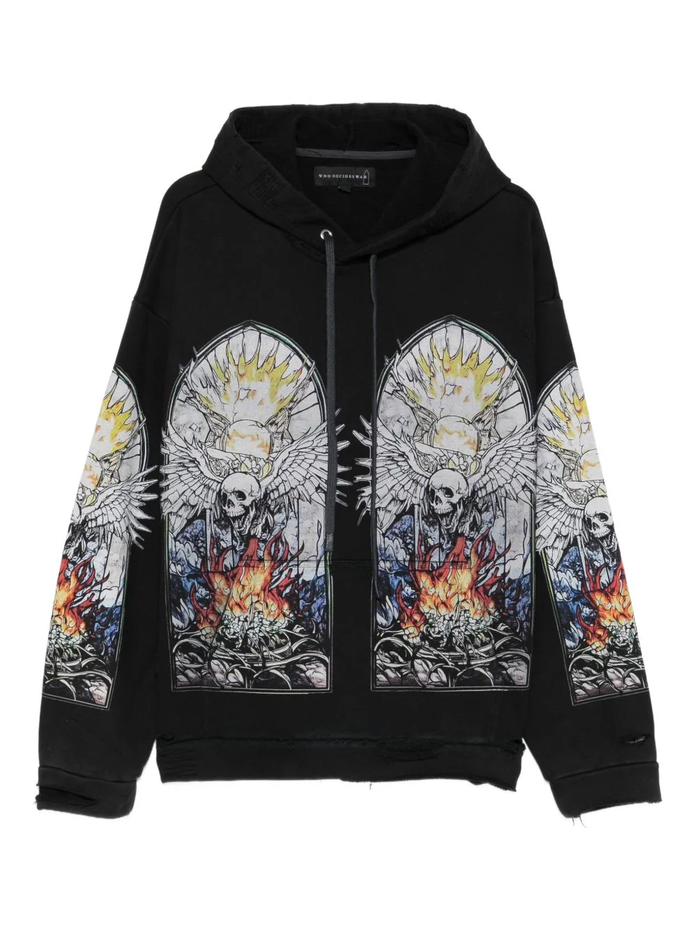 skull-print hoodie - 1