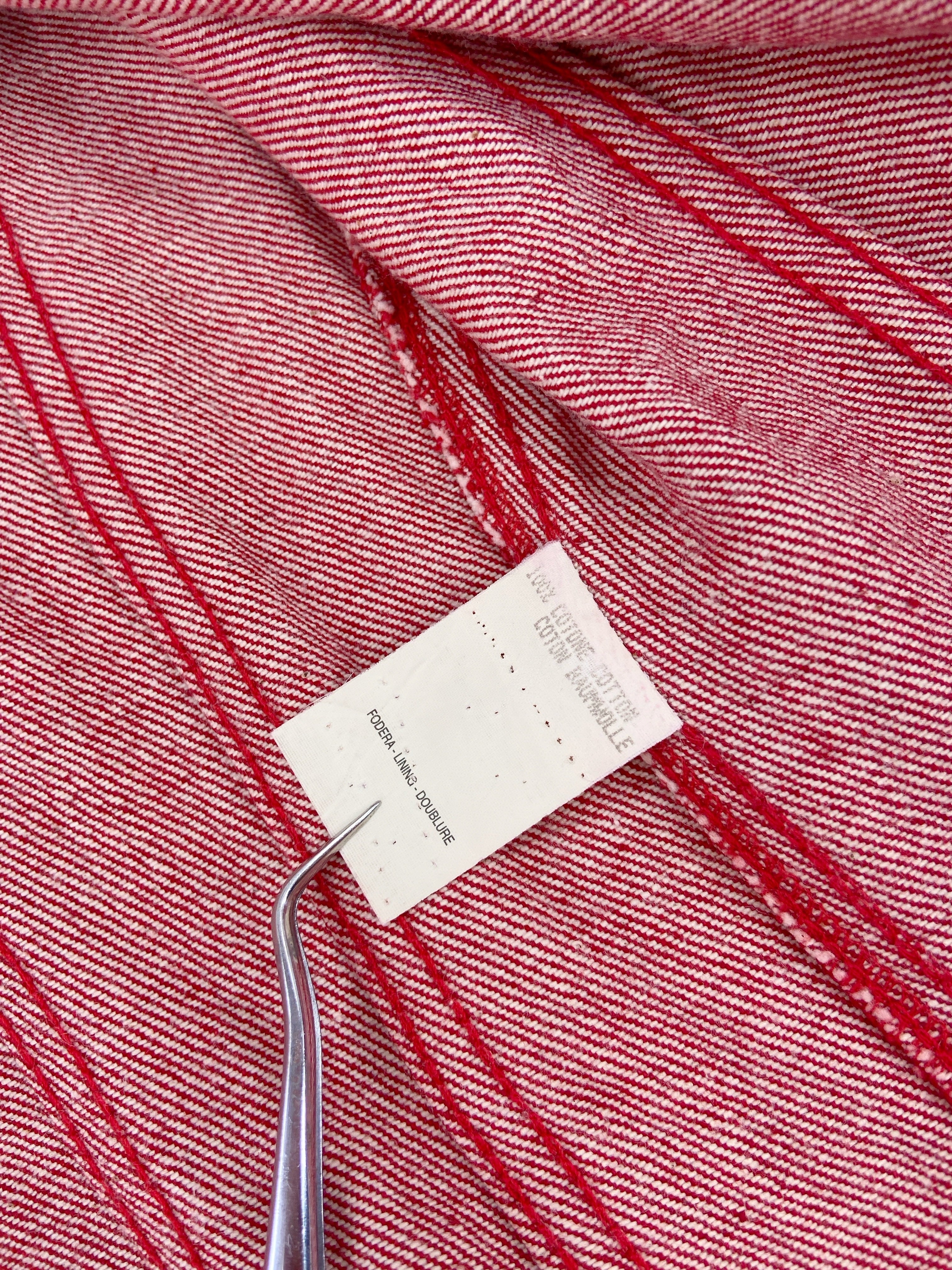 Gucci Fall 1999 Tom Ford Red Denim Jacket - 14