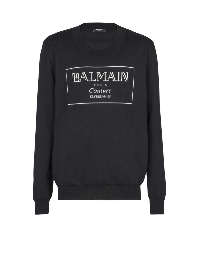 Knit jumper with Balmain Couture label 1